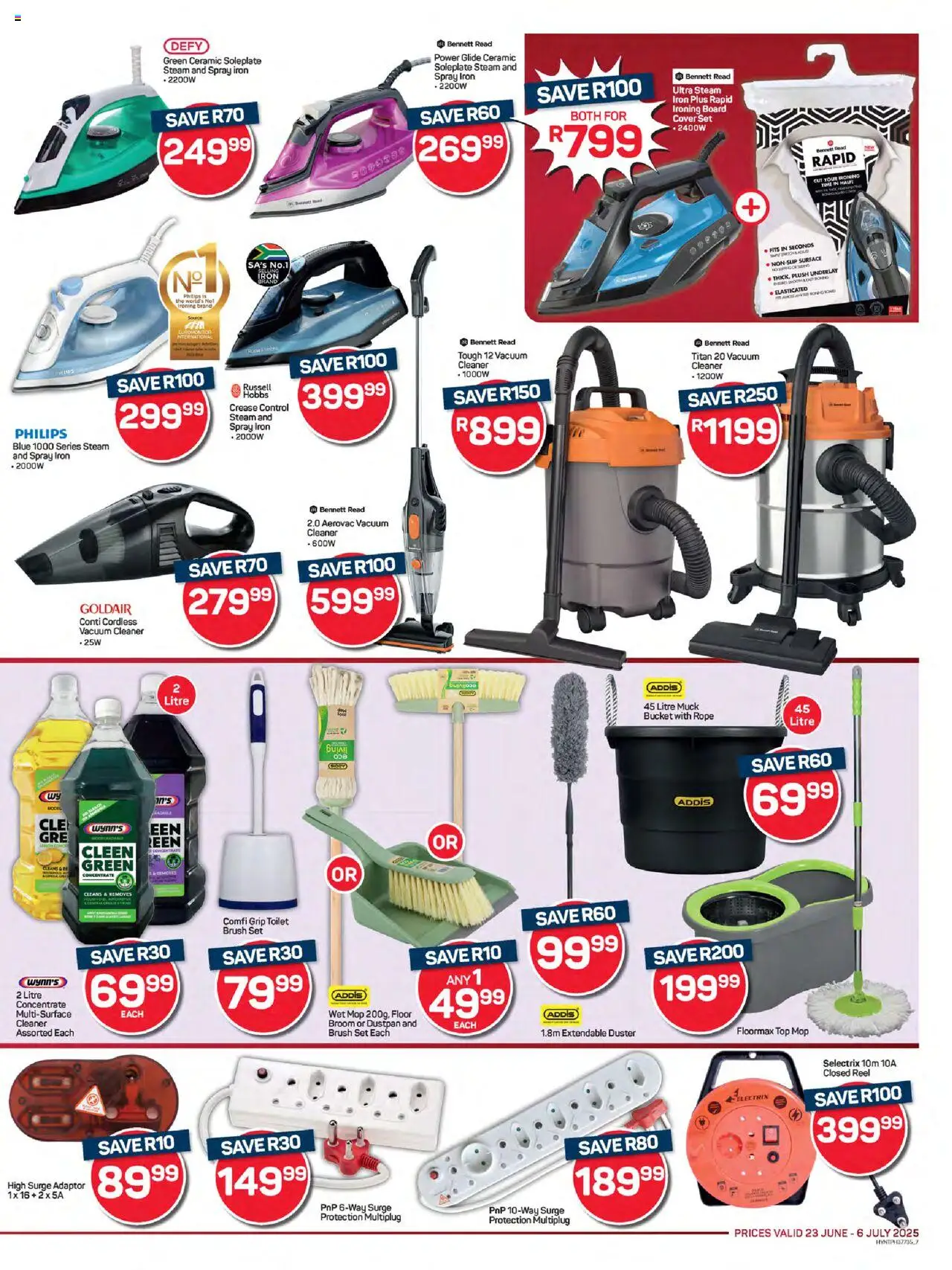 Pick n Pay Specials │ valid from 23.06.2025 | Page: 7 | Products: Cover, Vacuum cleaner, Ironing board, Broom