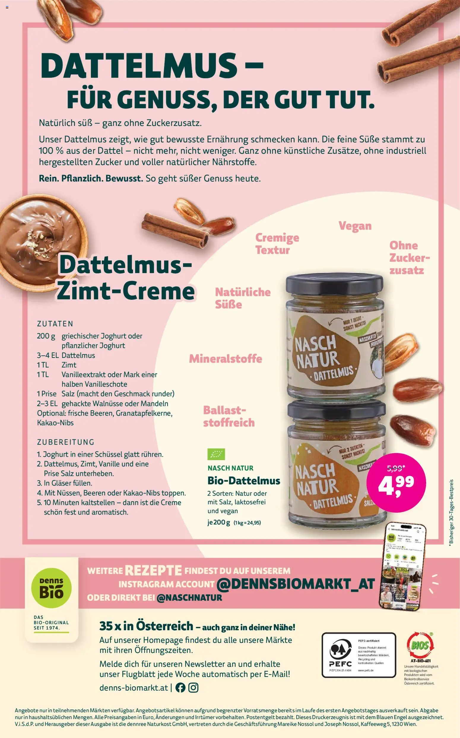 Denns BioMarkt Angebote gültig ab 08.04.2026 | Seite: 14 | Produkte: Zucker, Dattel, Creme, Joghurt