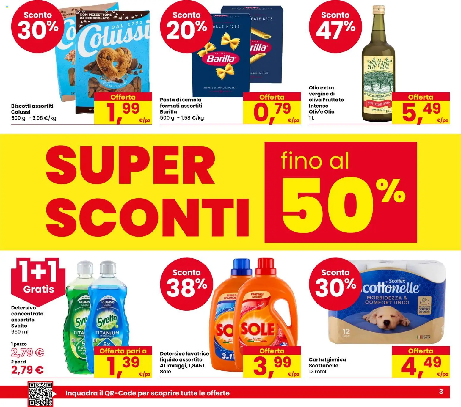 Volantino Eurospar del 19.02.2026 | Pagina: 3 | Prodotti: Cioccolato, Biscotti, Lavatrice, Olio extra vergine