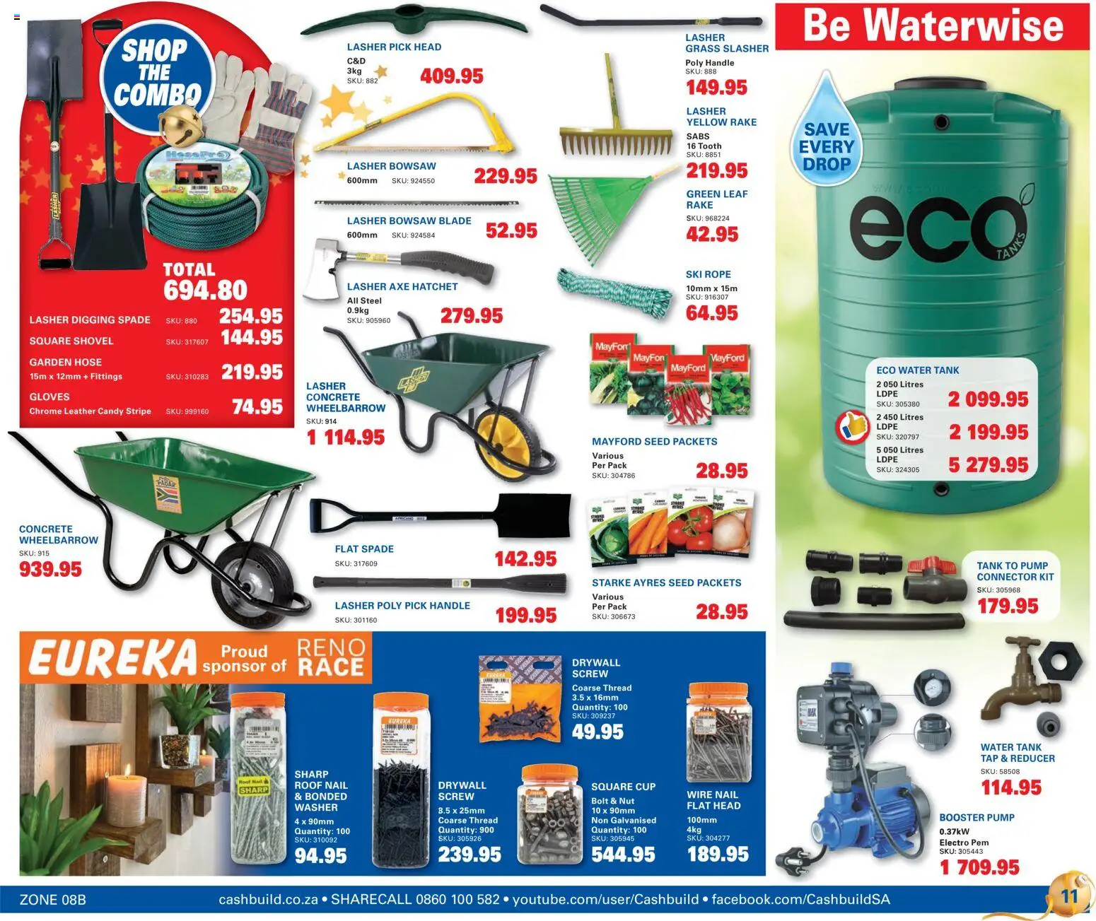 New Cashbuild catalogue – valid from 24.11.2025 | Page: 11 | Products: Gloves, Wheelbarrow, Bowsaw, Tap