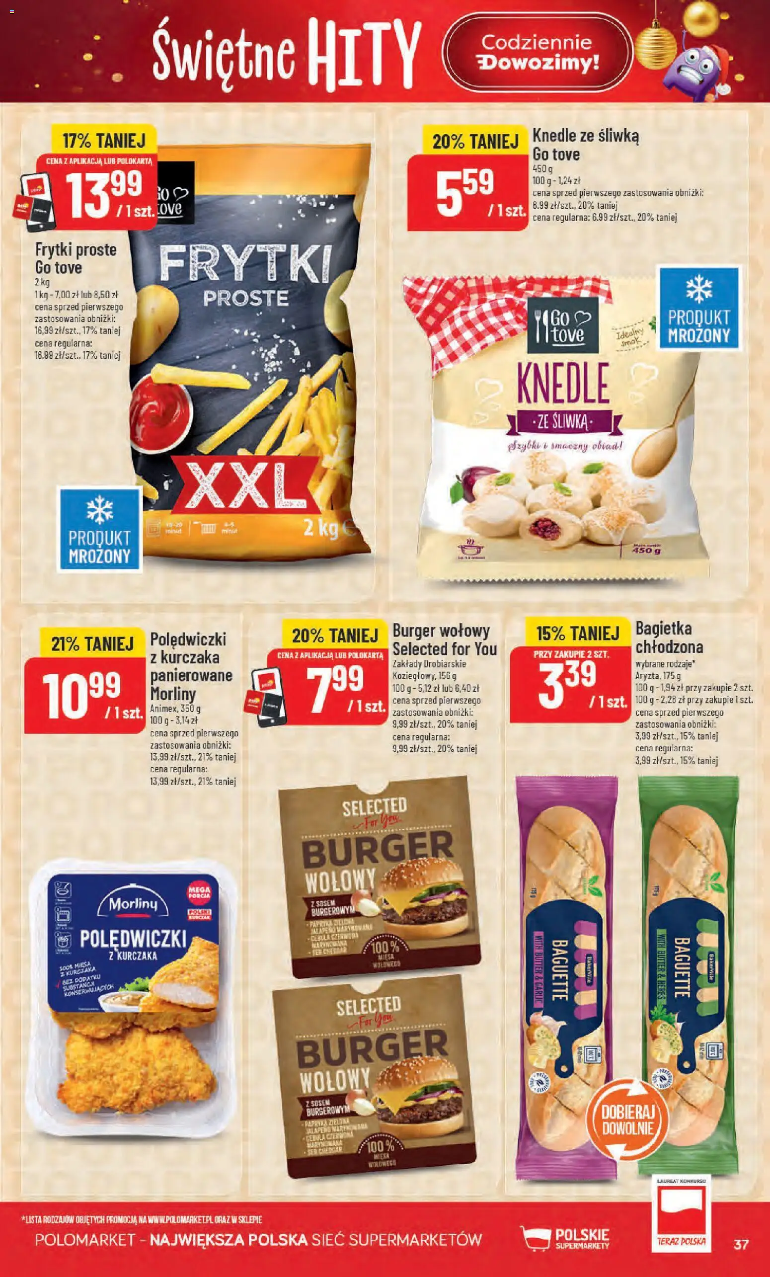 POLOmarket Black Friday od 26.11.2025 | Strona: 37 | Produkty: Burger wołowy, Bagietka, Frytki, Cheddar