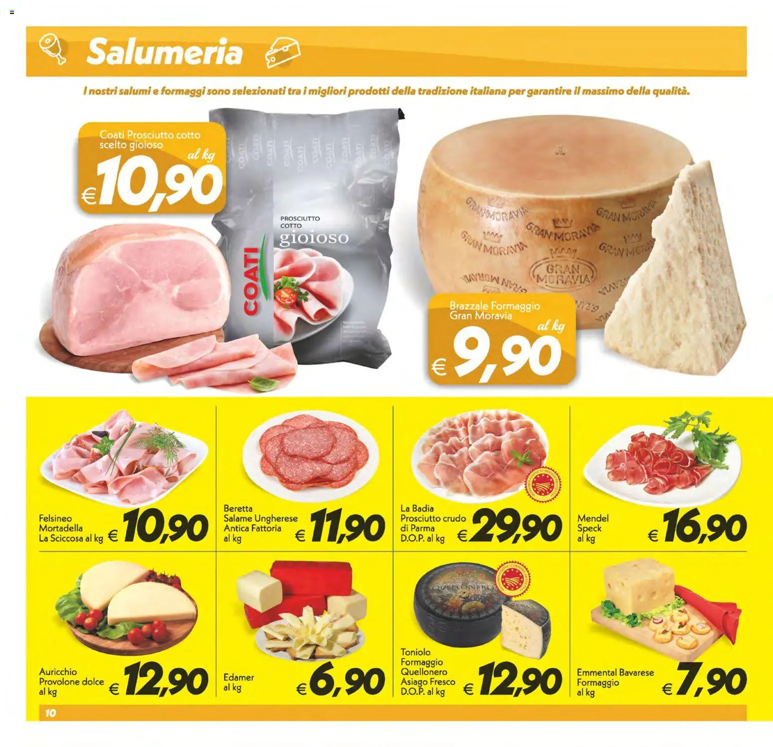 Volantino SuperConveniente del 23.01.2026 | Pagina: 10 | Prodotti: Prosciutto Crudo, Salame, Mortadella, Emmental