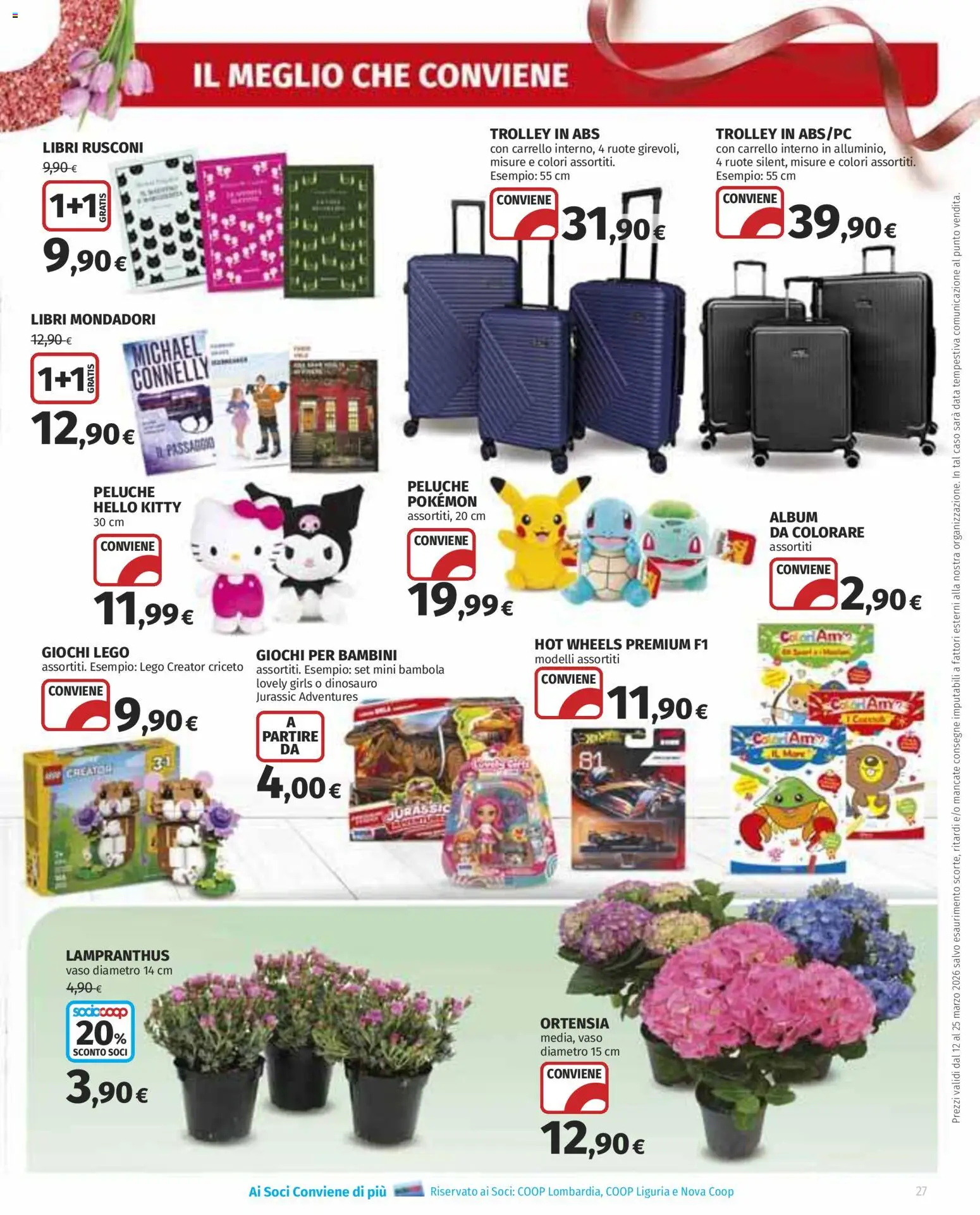 Volantino Ipercoop del 12.03.2026 | Pagina: 27 | Prodotti: Peluche, Data, Trolley, Vaso