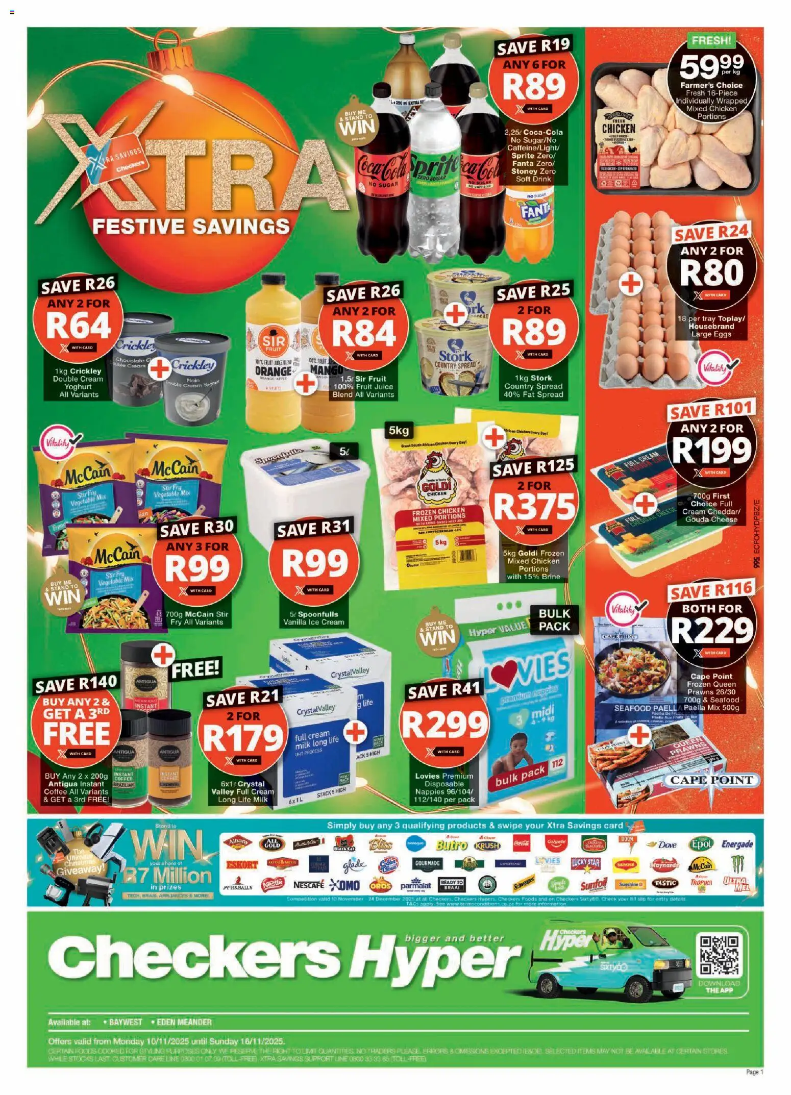 New Checkers catalogue – valid from 10.11.2025 | Page: 1 | Products: Chocolate, Stoney, Fat spread, Nappies
