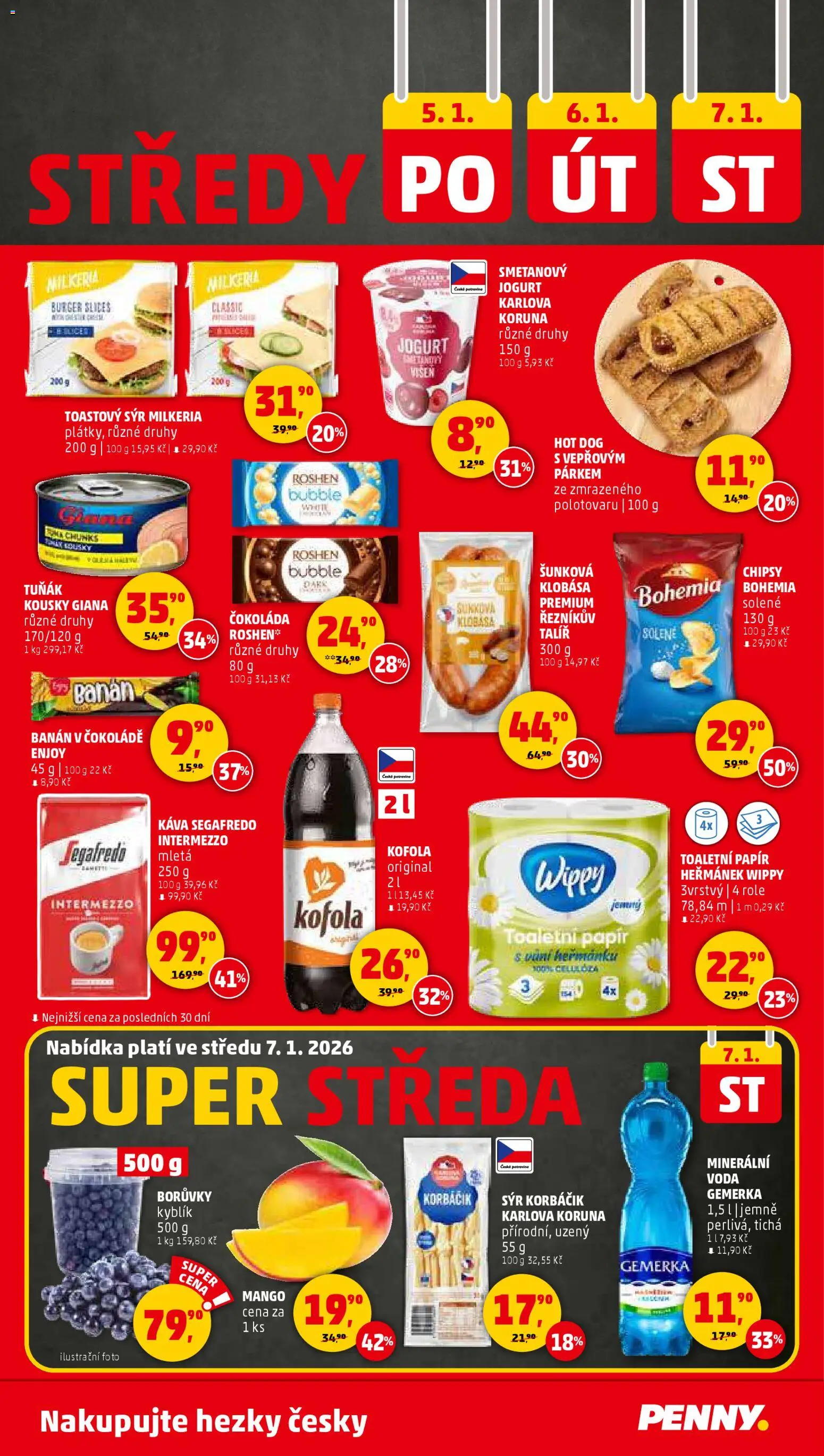 Penny Market leták - Čtvrtečník od 02.01.2026 | Strana: 31 | Produkty: Tuňák, Voda, Káva, Borůvky