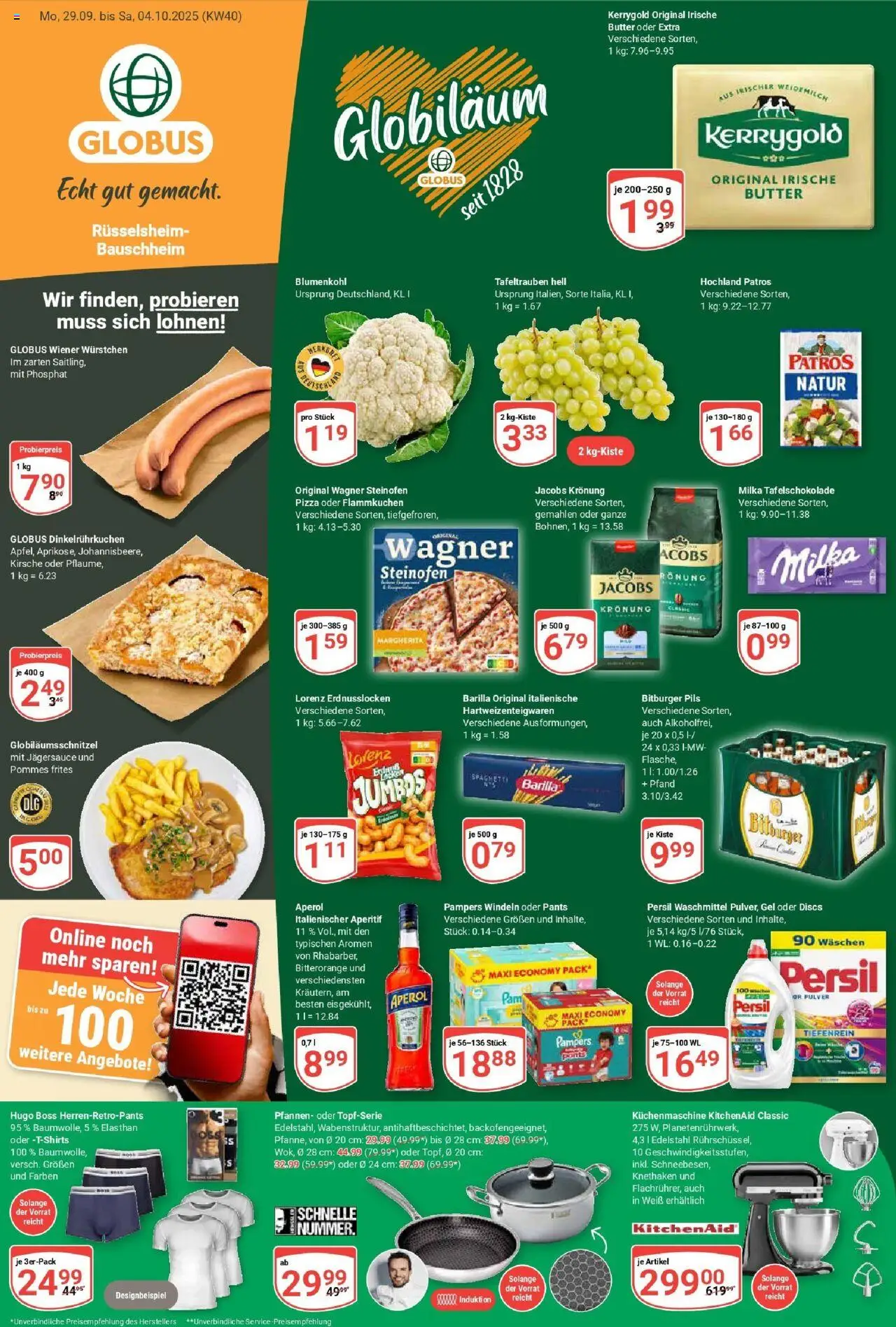 Globus prospekt Rüsselsheim	 – gültig ab 28.09.2025 | Seite: 1 | Produkte: Patros, Waschmittel, Aperol, Persil