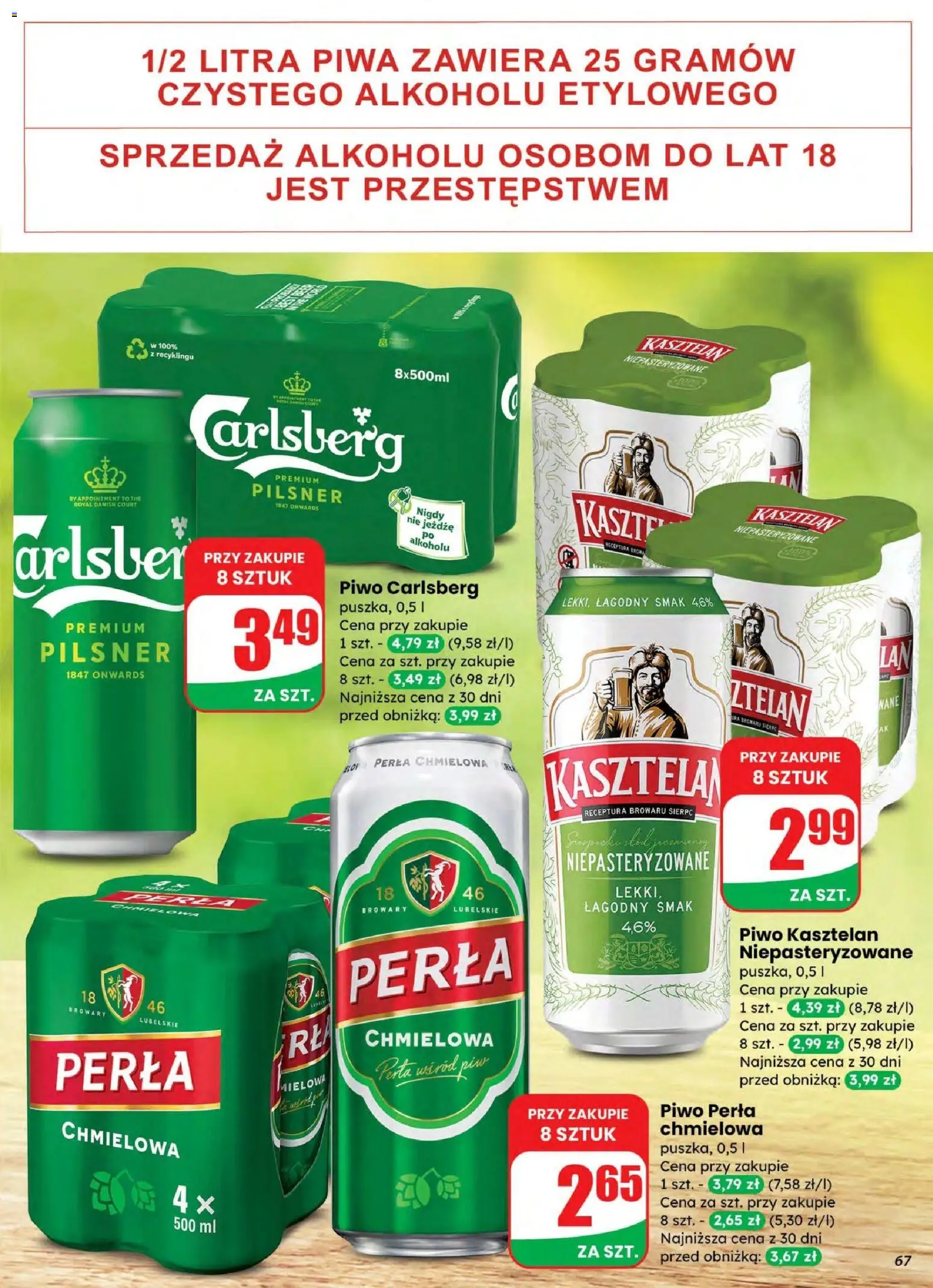 Dino gazetka od 04.03.2026 | Strona: 67 | Produkty: Piwo perła, Piwo Carlsberg, Piwo