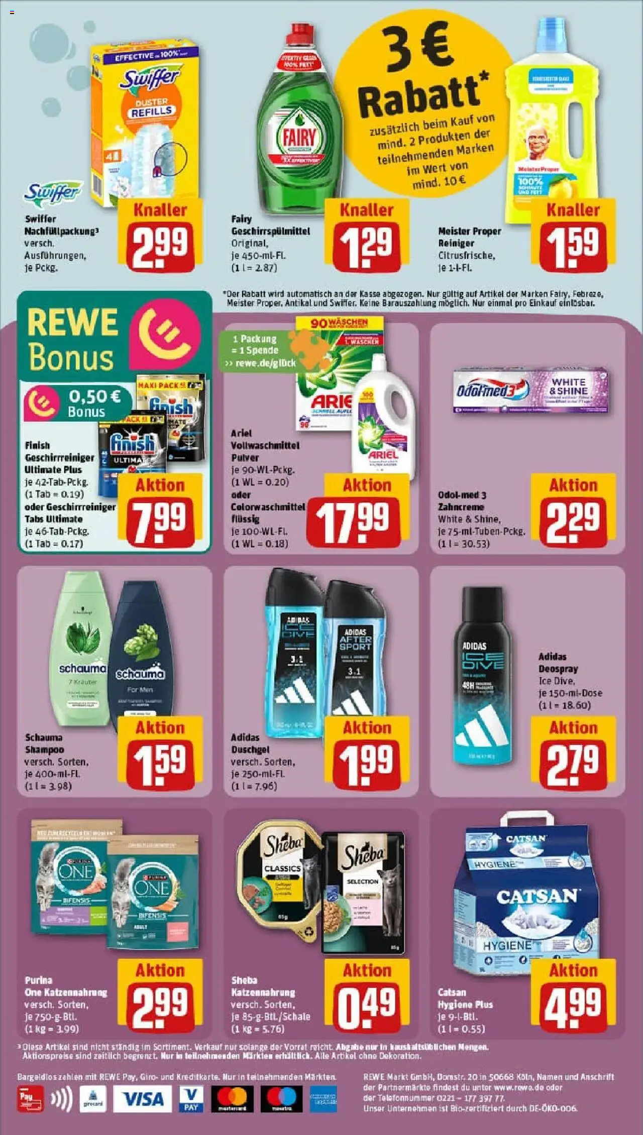 Rewe prospekt Schiffweiler / Landsweiler	 – gültig ab 21.09.2025 | Seite: 26 | Produkte: Catsan, Sheba, Schauma shampoo, Swiffer