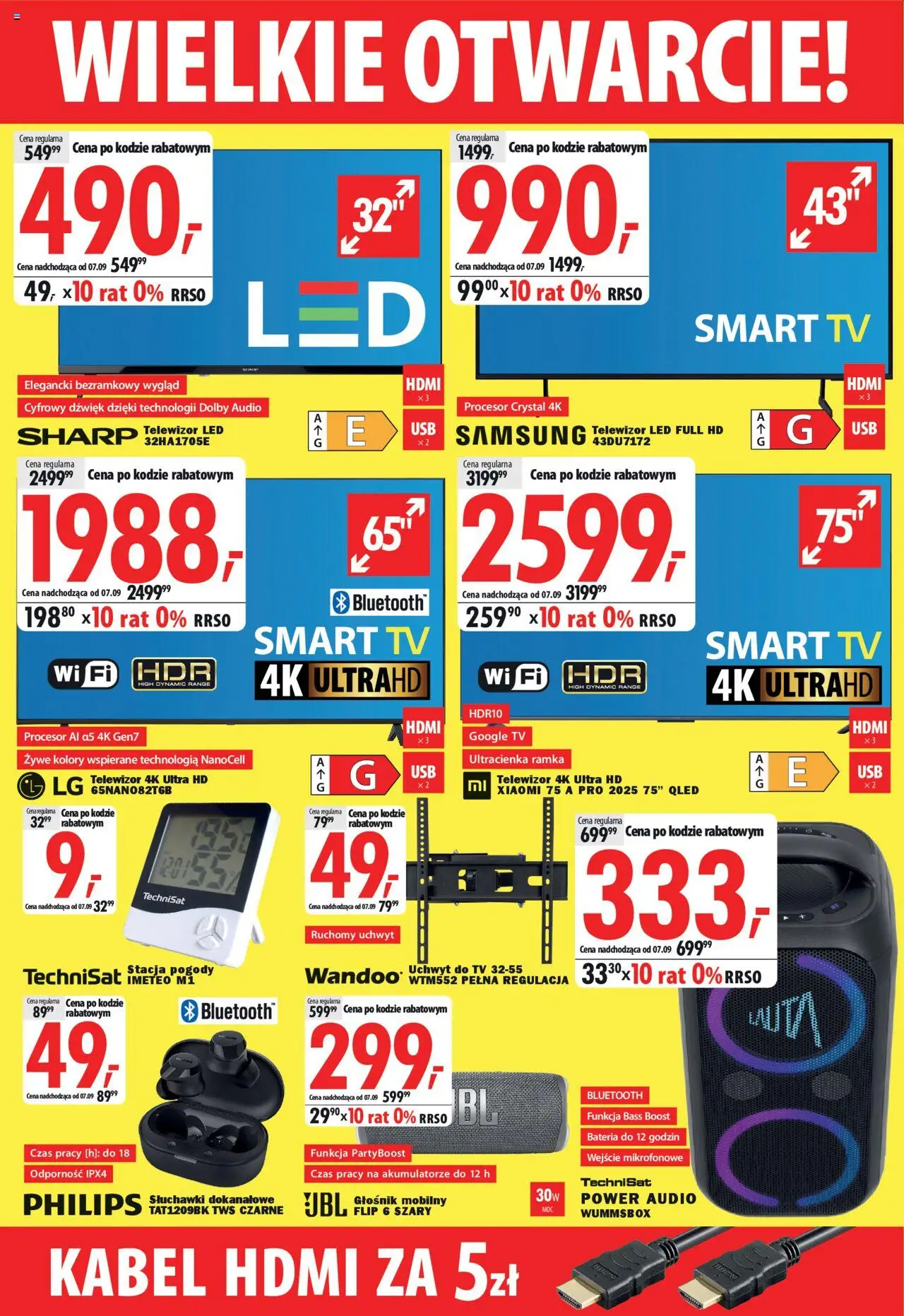 Mediaexpert Gazetka - Wielkie otwarcie Karpacz, Karpacka 33 od 28.08.2025 | Strona: 2 | Produkty: Telewizor, Słuchawki, Kabel, Głośnik