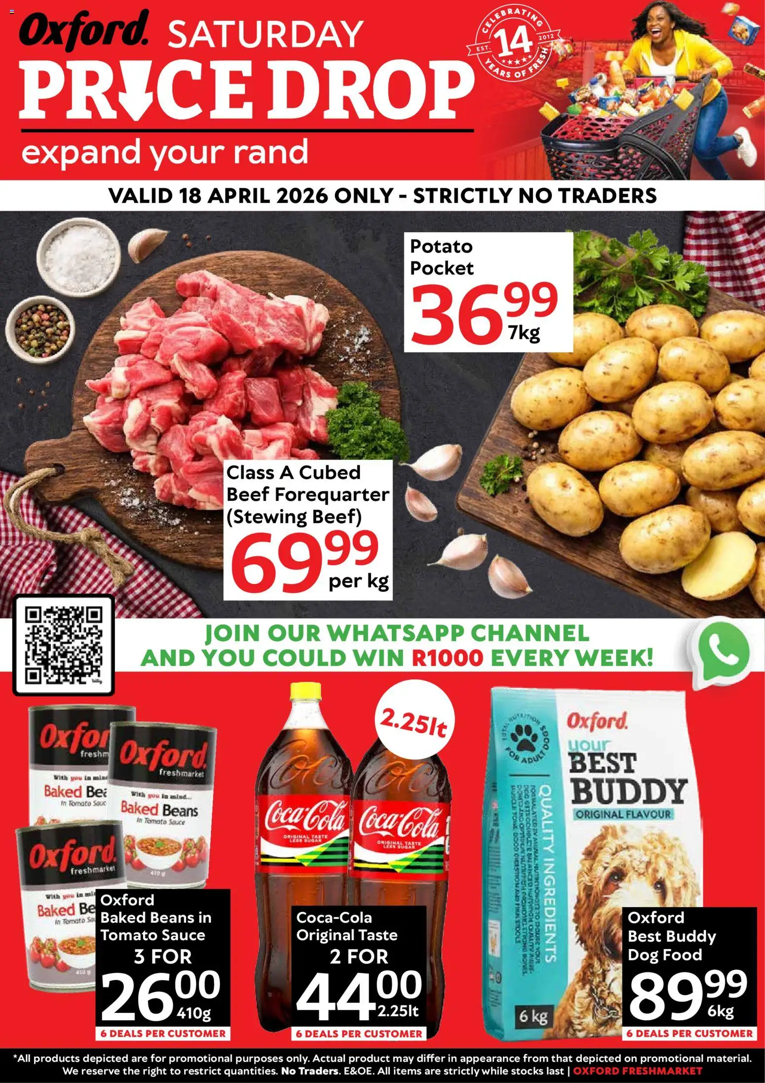 New Oxford Freshmarket catalogue – valid from 18.04.2026 | Page: 1 | Products: Beans, Beef, Sauce, Dog food