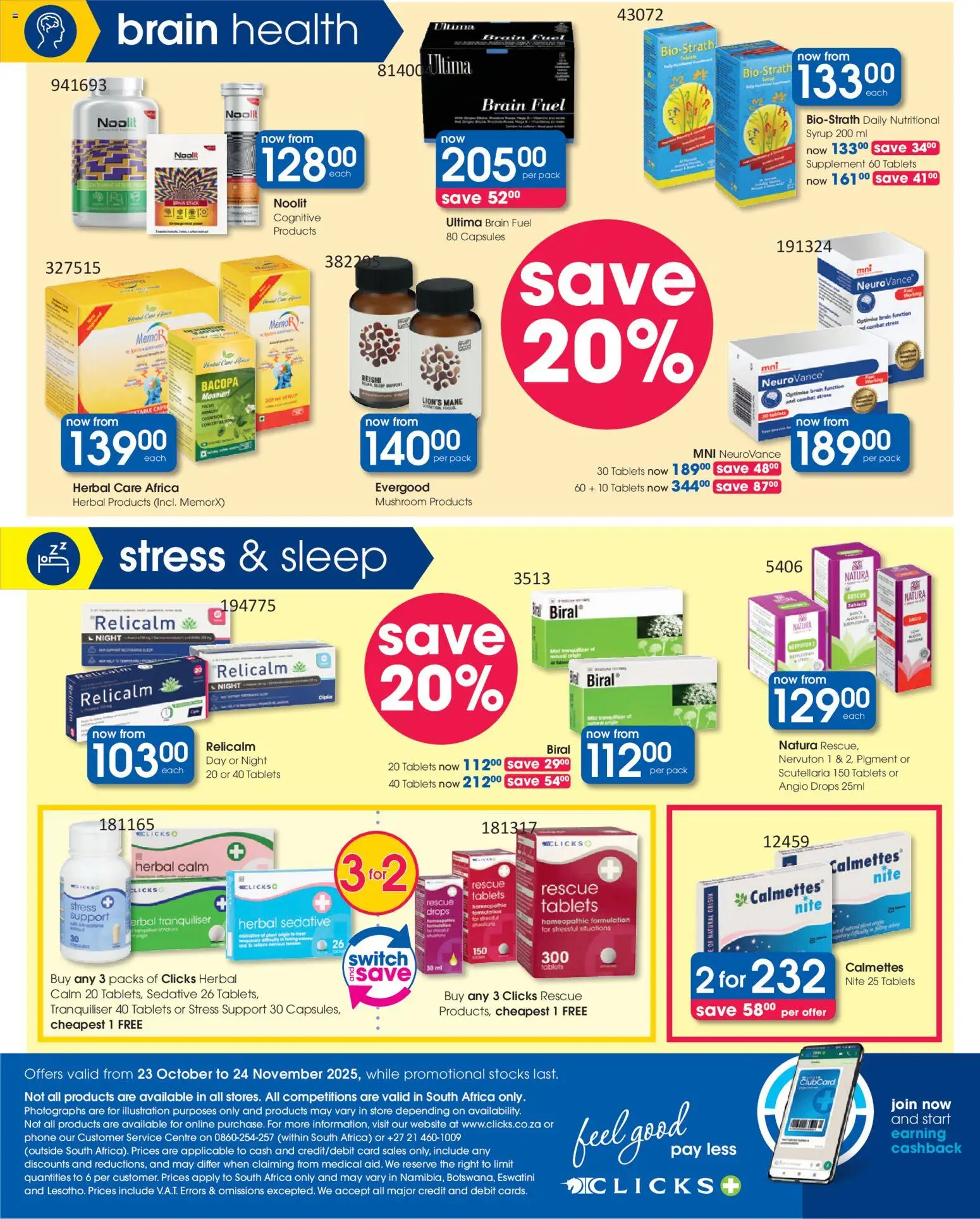 New Clicks catalogue – valid from 23.10.2025 | Page: 32 | Products: Phone, Tablet, Switch, Syrup