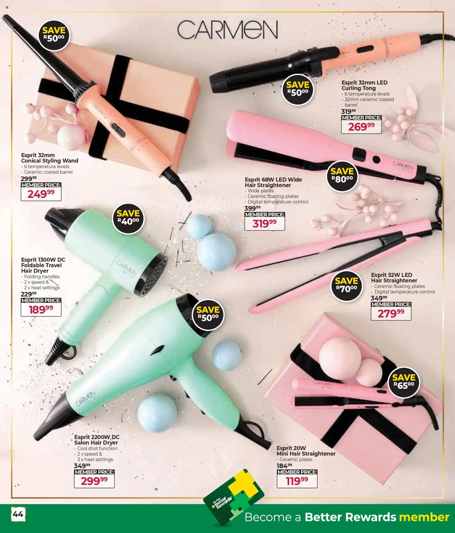 New Dis-Chem catalogue – valid from 29.10.2025 | Page: 44 | Products: Dryer, Hair dryer, Hair straightener