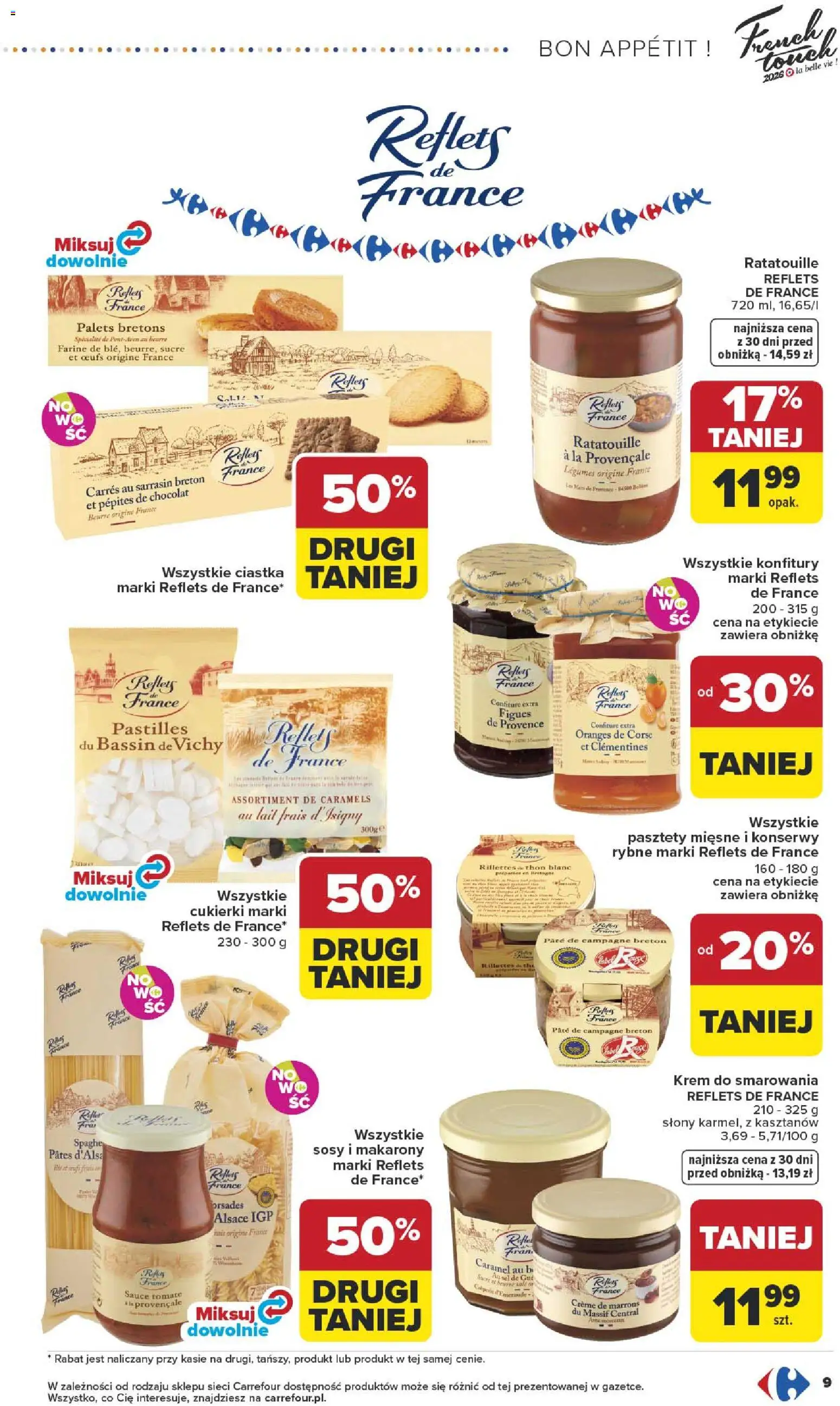 Carrefour gazetka - Bon appétit! od 13.04.2026 | Strona: 9 | Produkty: Makarony, Cukierki, Ciastka, Krem