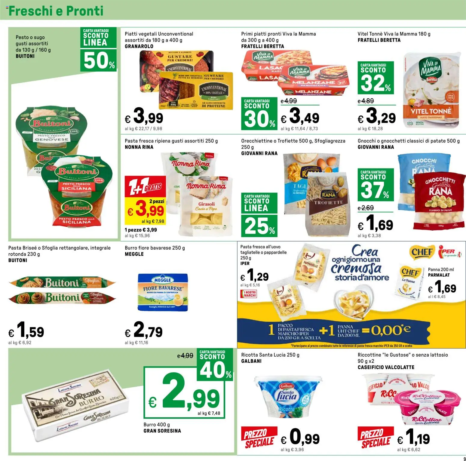 Volantino Iper del 16.04.2026 | Pagina: 9 | Prodotti: Patate, Melanzane, Sugo, Pasta brisée