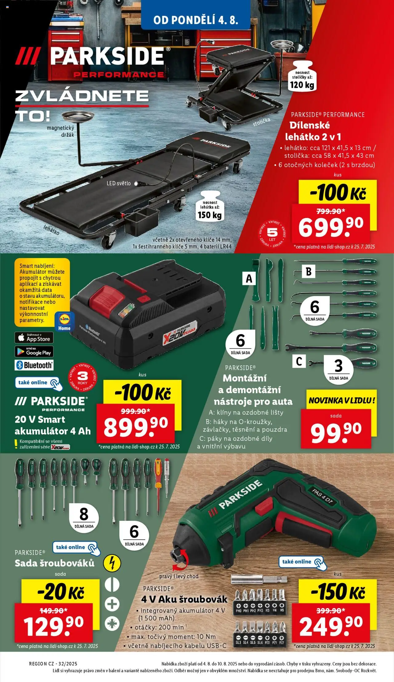 Lidl leták - Spotřební zboží od 04.08.2025 | Strana: 10 | Produkty: Stolička, Lehátka, LED, LED světlo