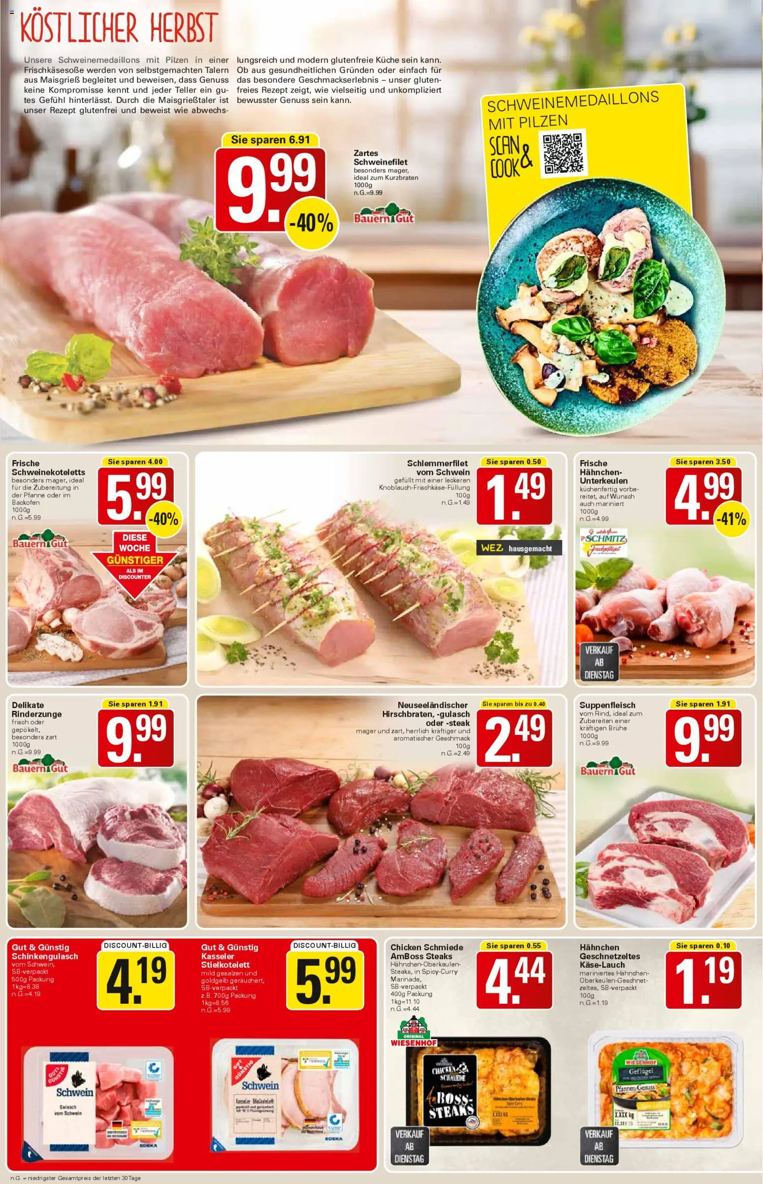 WEZ Prospekt – gültig ab 17.11.2025 | Seite: 6 | Produkte: Küche, Gulasch, Suppenfleisch, Steak