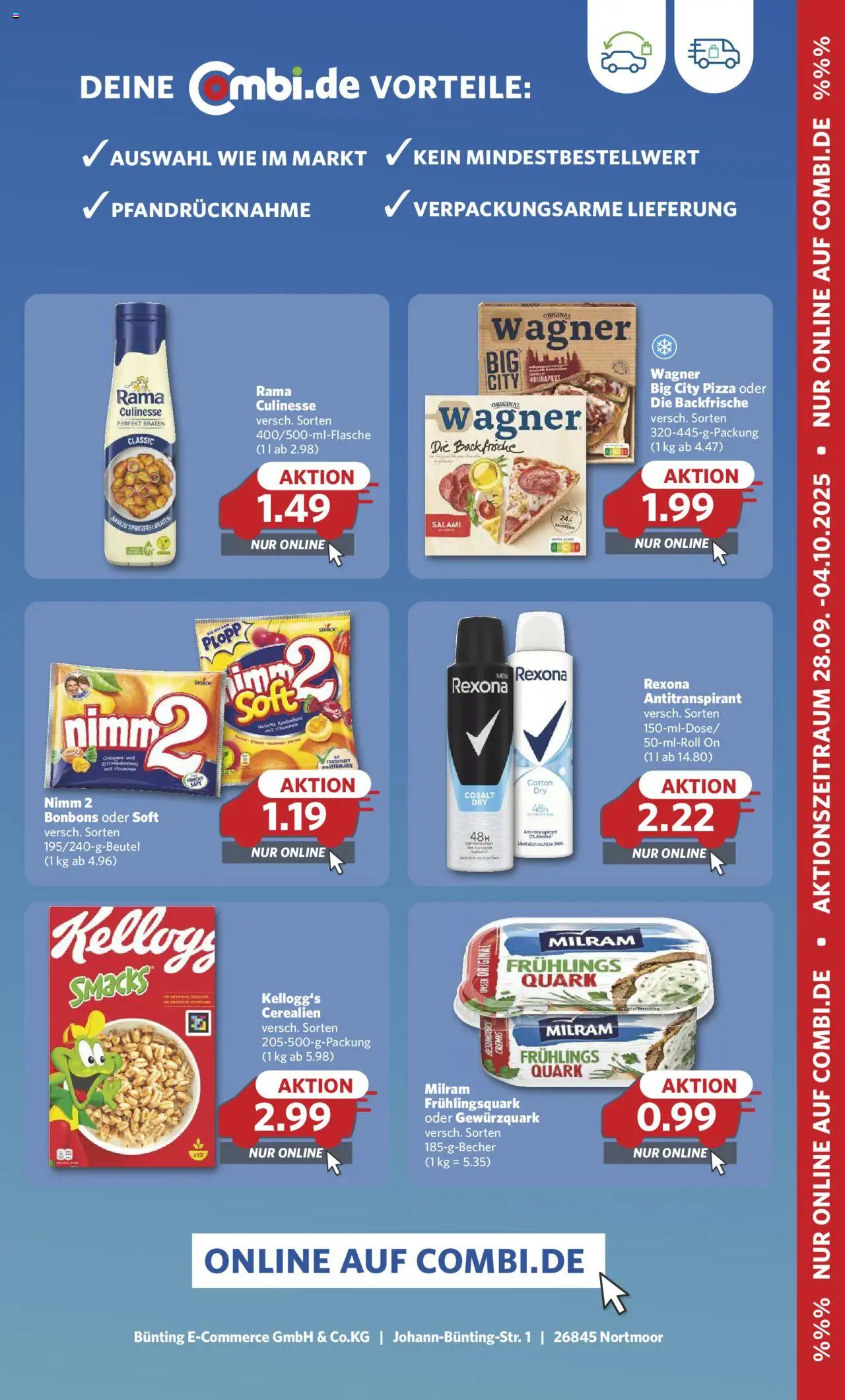 Combi Online Einkaufen – gültig ab 28.09.2025 | Seite: 2 | Produkte: Rama, Quark, Milram, Salami