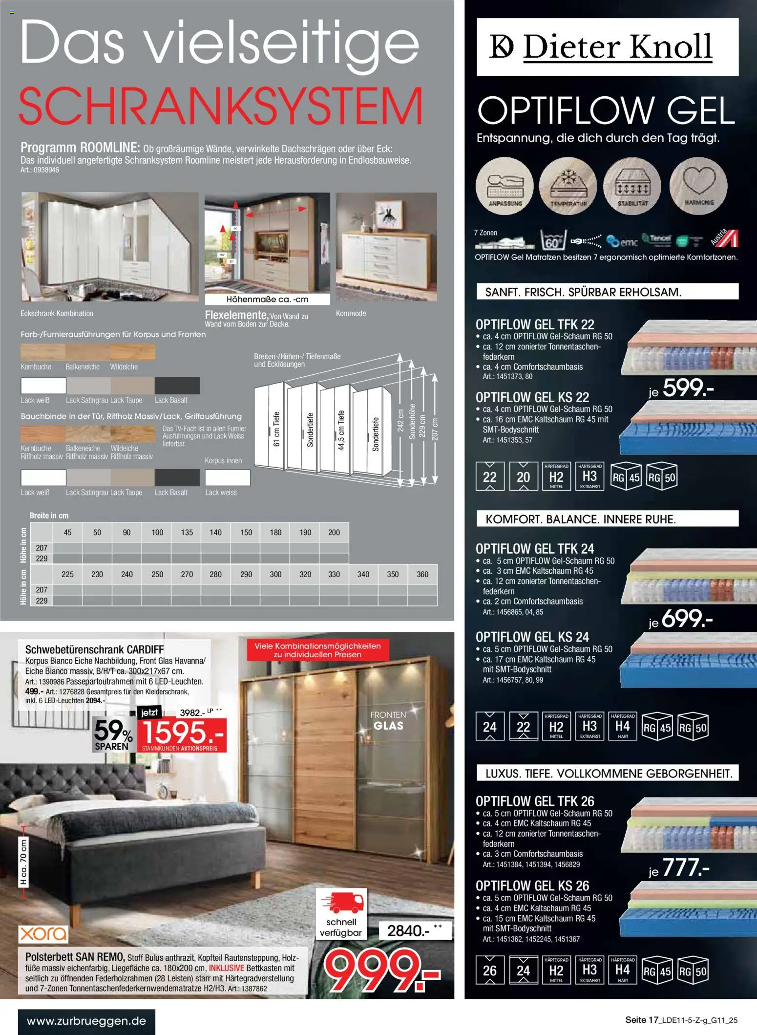 Zurbrüggen - Black Friday – gültig ab 08.11.2025 | Seite: 19 | Produkte: Kommode, Schwebetürenschrank, Polsterbett