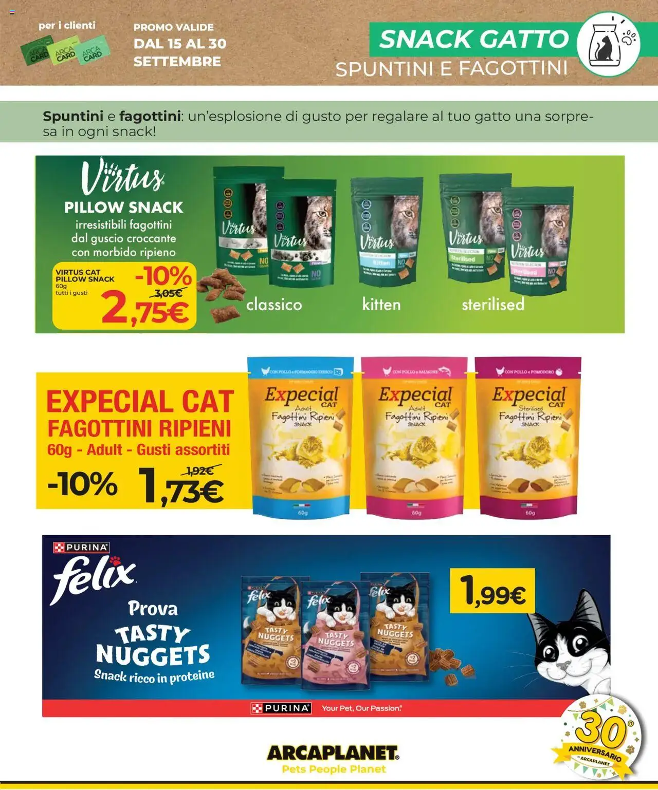 Volantino Arcaplanet del 01.10.2025 | Pagina: 25 | Prodotti: Pollo, Nuggets, Pomodoro