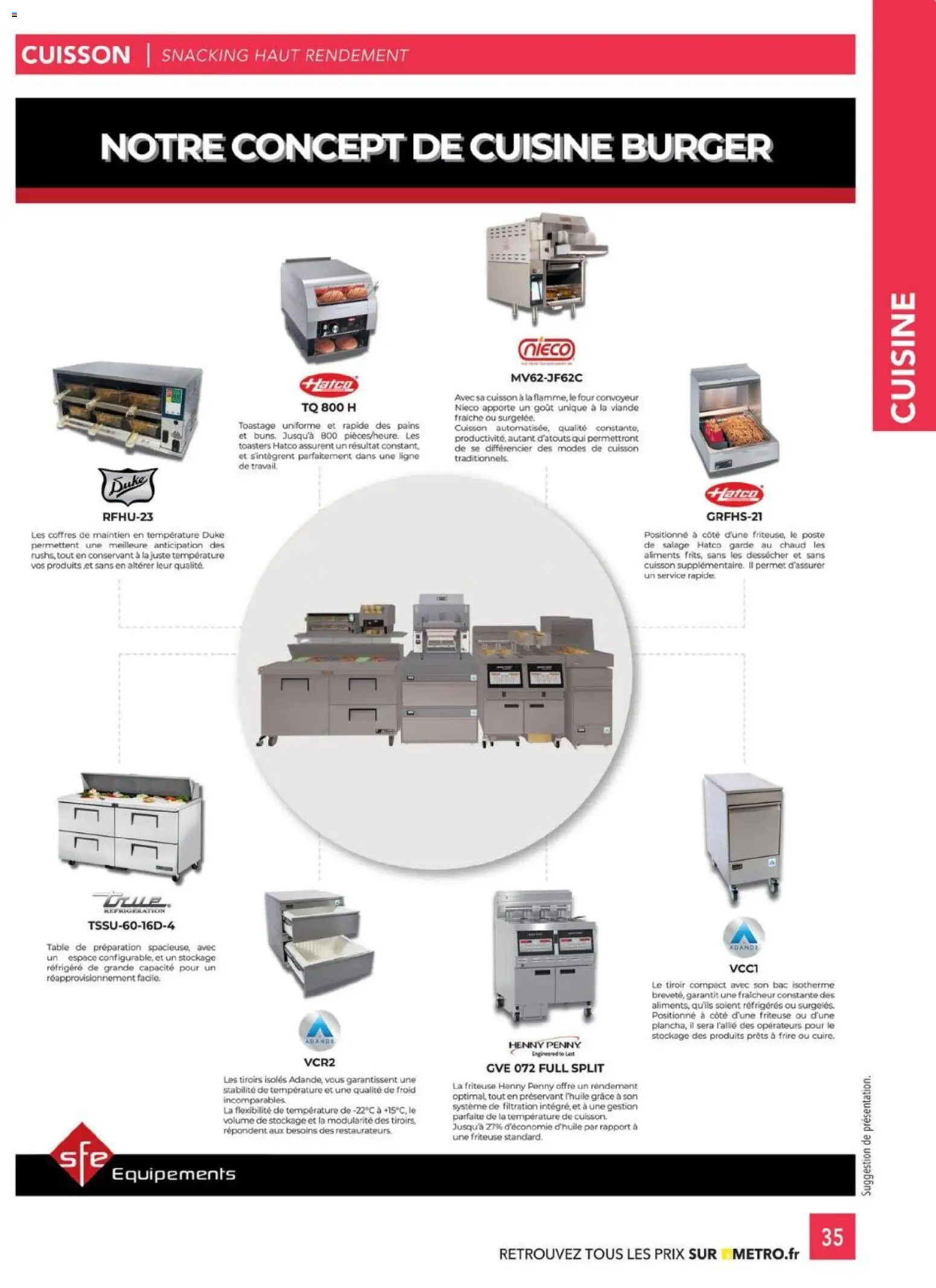 {H1} | Page: 35 | Produits: Four, Friteuse, Table, Tiroirs
