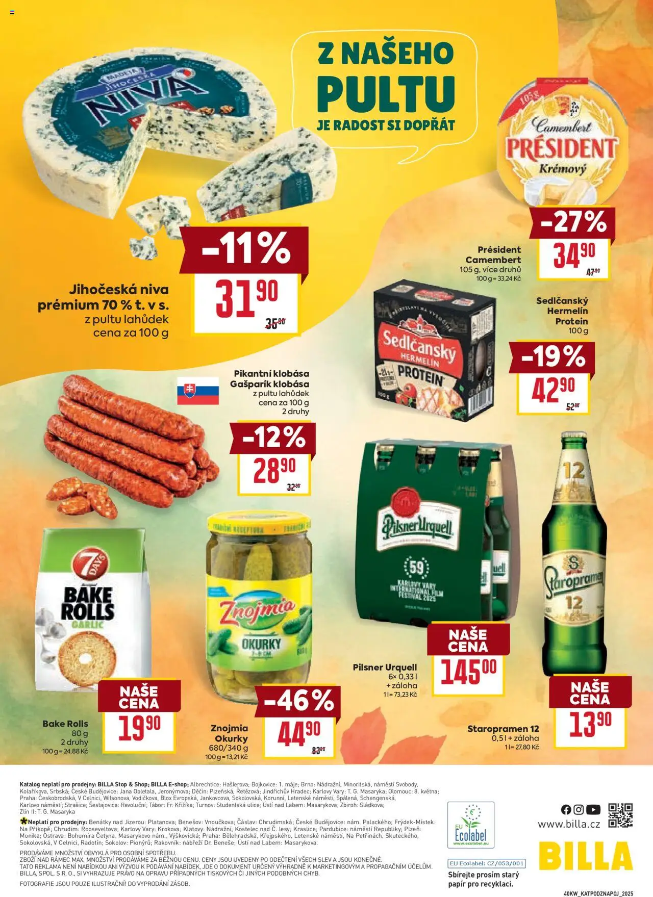 Billa katalog - Podzimní nápoje 2 od 01.10.2025 | Strana: 28 | Produkty: Staropramen, Okurky, Pilsner, Protein