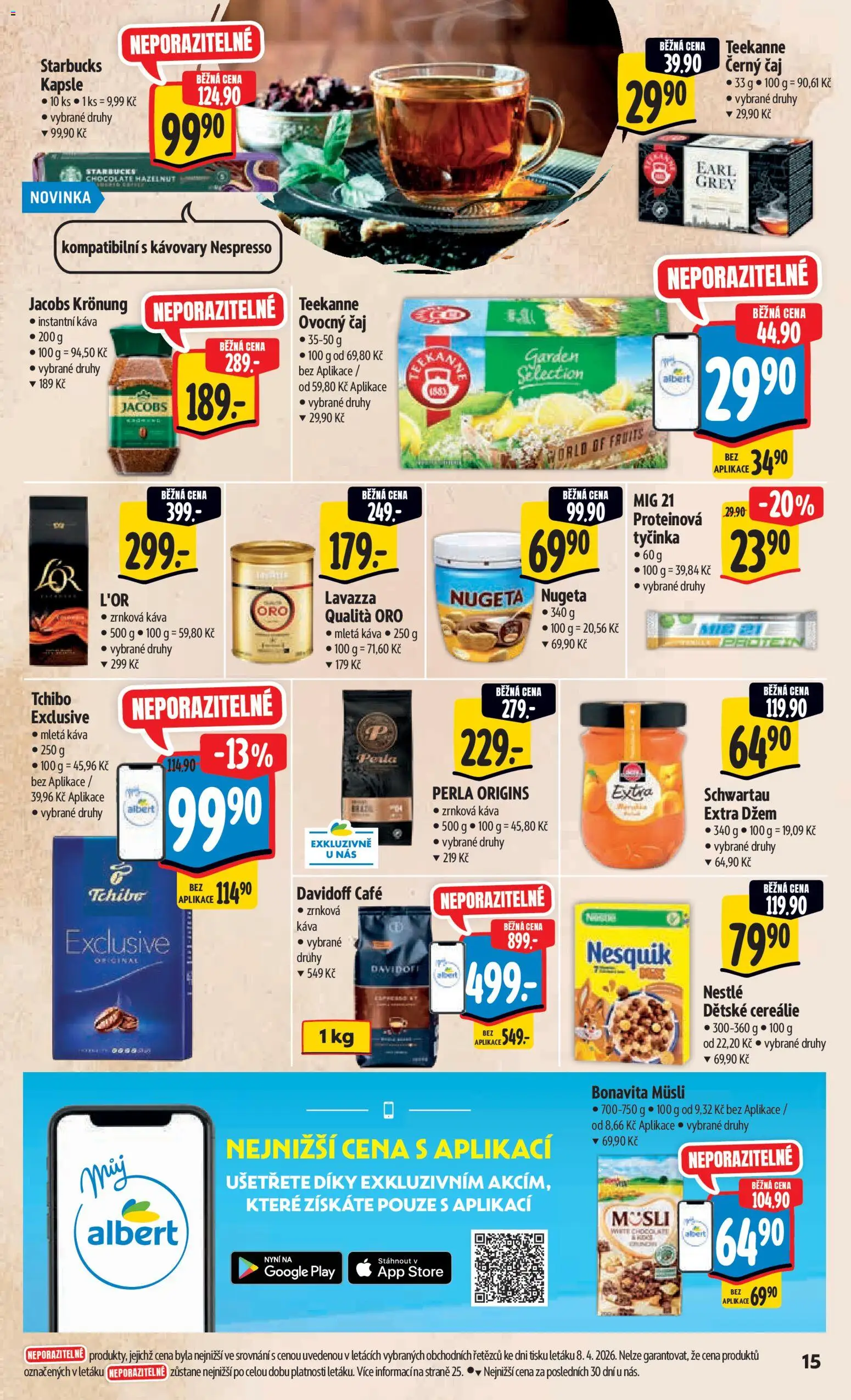 Albert leták - Hypermarket - Harfa od 15.04.2026 | Strana: 23 | Produkty: Čaj, Kapsle, Müsli, Mletá káva