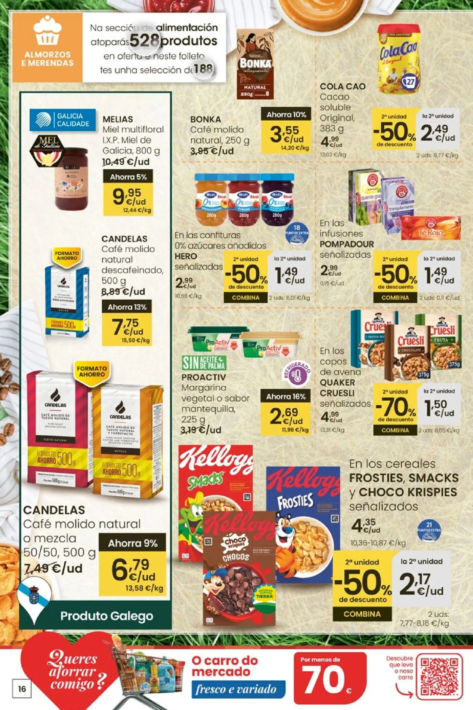 Eroski Quieres ahorrar conmigo │ válido desde el 16.04.2026 | Página: 16 | Productos: Café molido, Cereales, Cacao soluble, Φρυγανιές σικάλεως