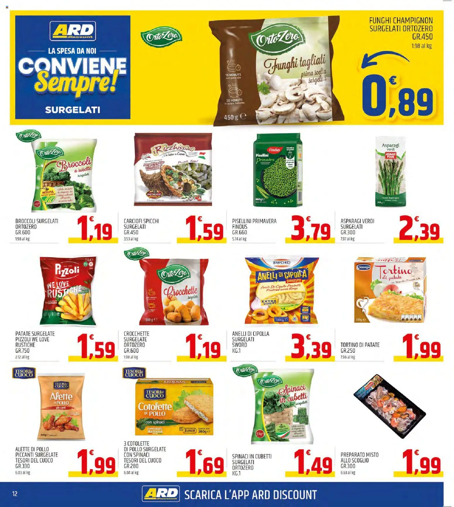 Volantino ARD Discount del 03.11.2025 | Pagina: 12 | Prodotti: Pollo, Olio, Carciofi, Asparagi