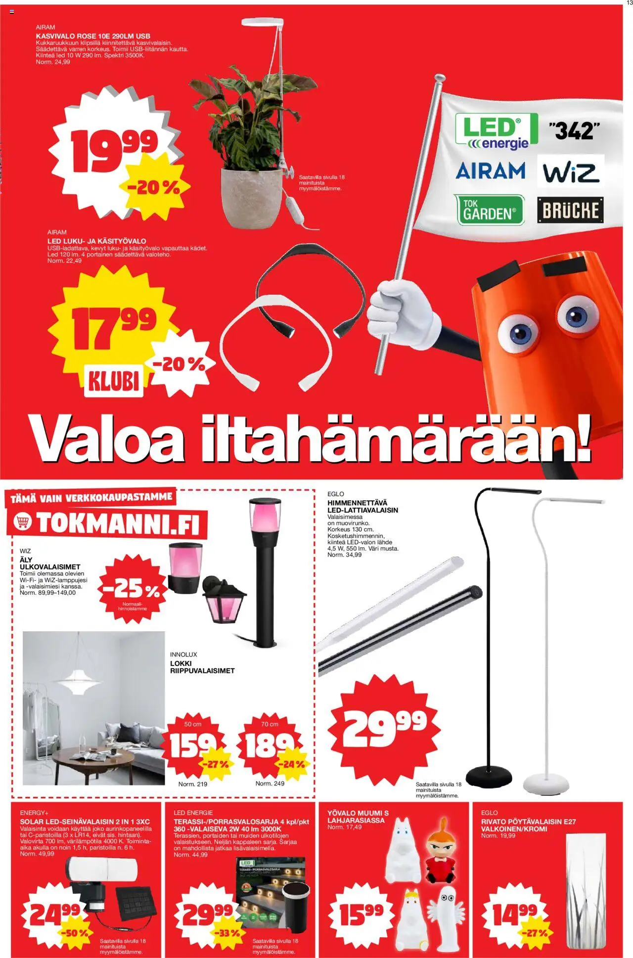 Tokmanni tarjoukset – voimassa 15.09.2025 alkaen | Sivu: 13 | Tuotteet: USB, Pöytävalaisin