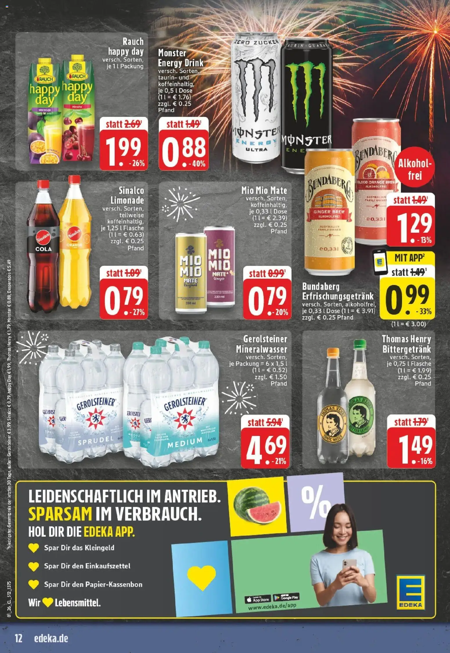 Edeka prospekt Witten-Herbede	 – gültig ab 28.12.2025 | Seite: 12 | Produkte: Sinalco, Energy, Mio mio mate, Monster