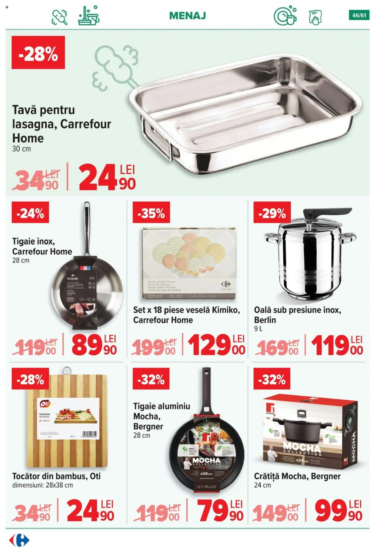 Catalog Carrefour – valabil de la 03.09.2025 | Pagină: 47 | Produse: Tigaie, Cratiță, Oală, Tocător