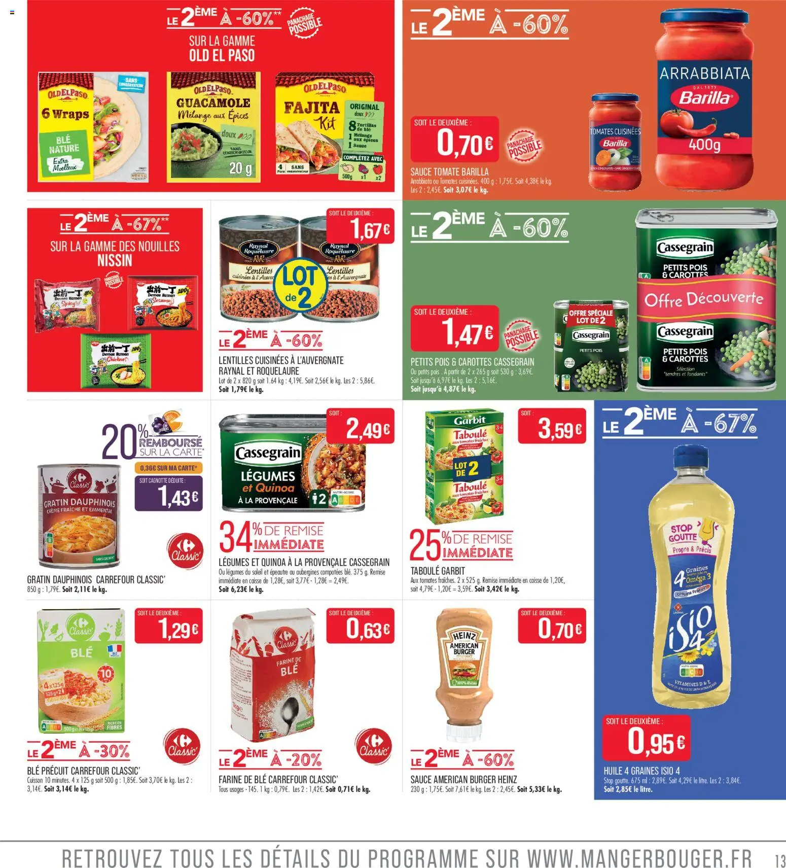 {H1} | Page: 13 | Produits: Farine, Tortillas, Pois, Crème fraiche