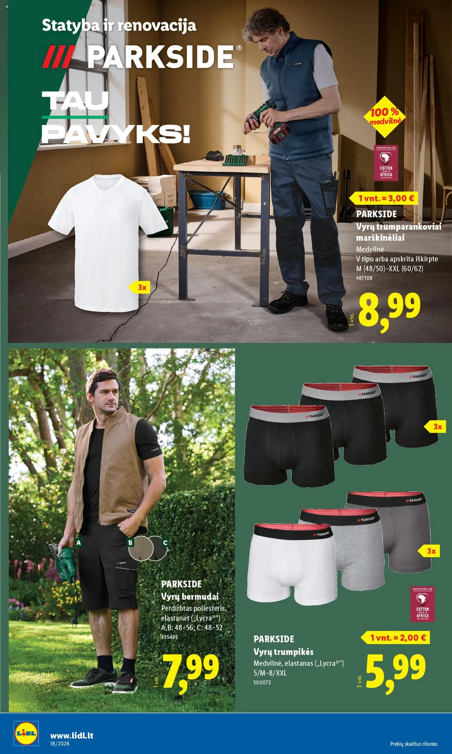 LIDL akcijos nuo 27.04.2026 | Puslapis: 10 | Prekių: Marškinėliai, Trumpikės