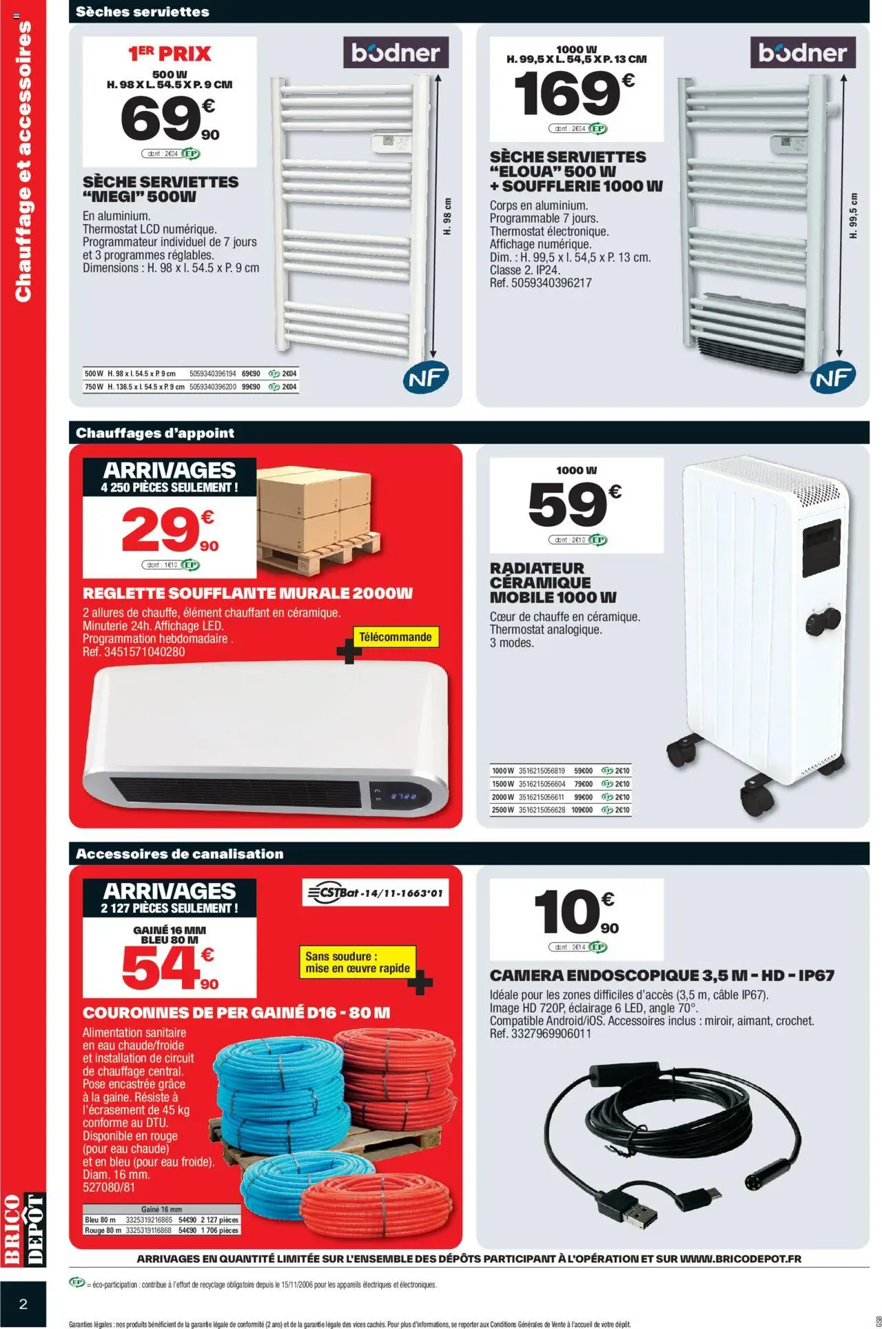  | Page: 2 | Produits: Câble, Seche serviettes, Radiateur, Caméra