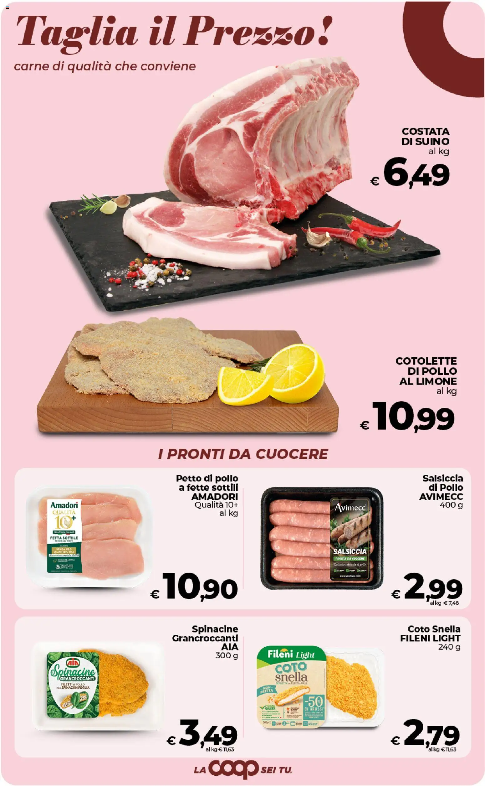 Volantino COOP del 17.03.2026 | Pagina: 9 | Prodotti: Suino, Limone, Salsiccia, Spinaci