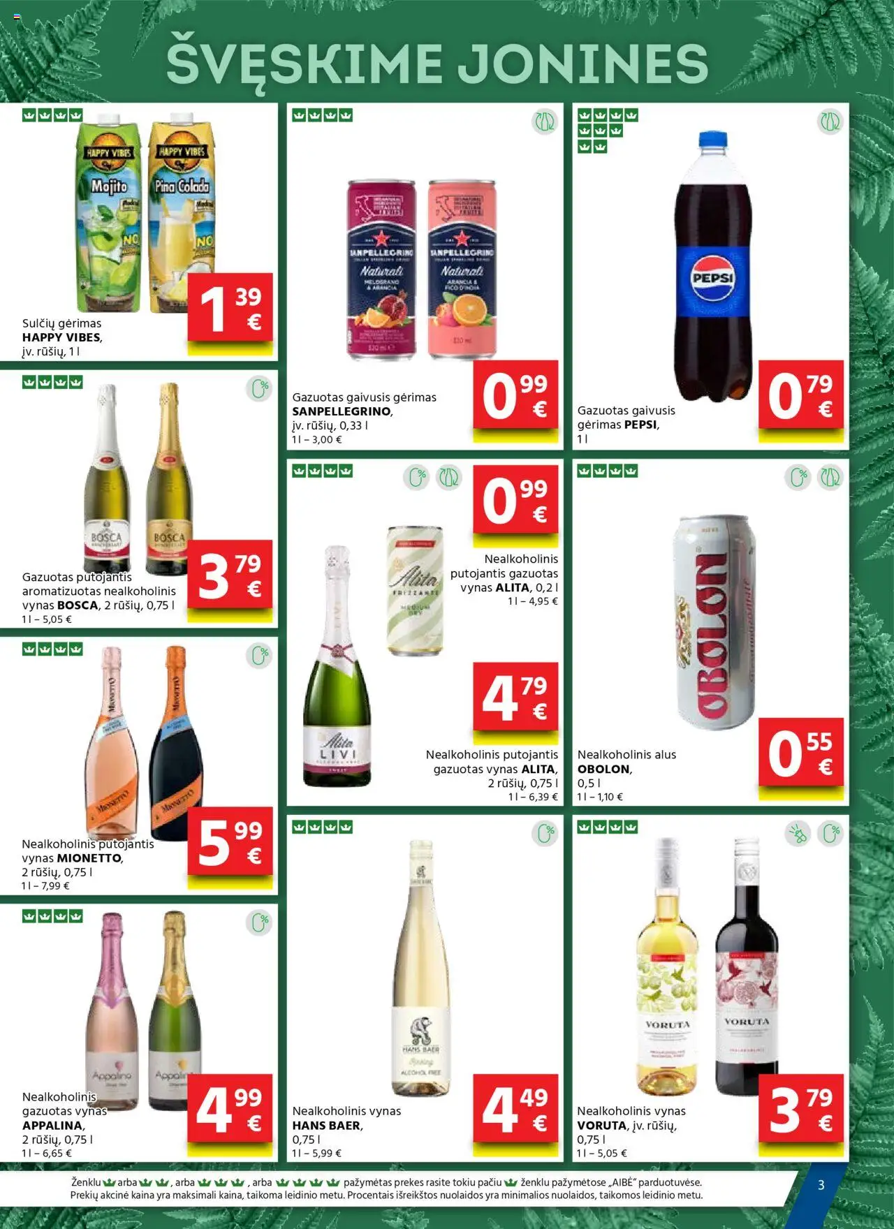 AIBE leidinys│galioja nuo 05.06.2025 | Puslapis: 3 | Prekių: Gaivusis gėrimas, Nealkoholinis alus, Nealkoholinis vynas, Alus