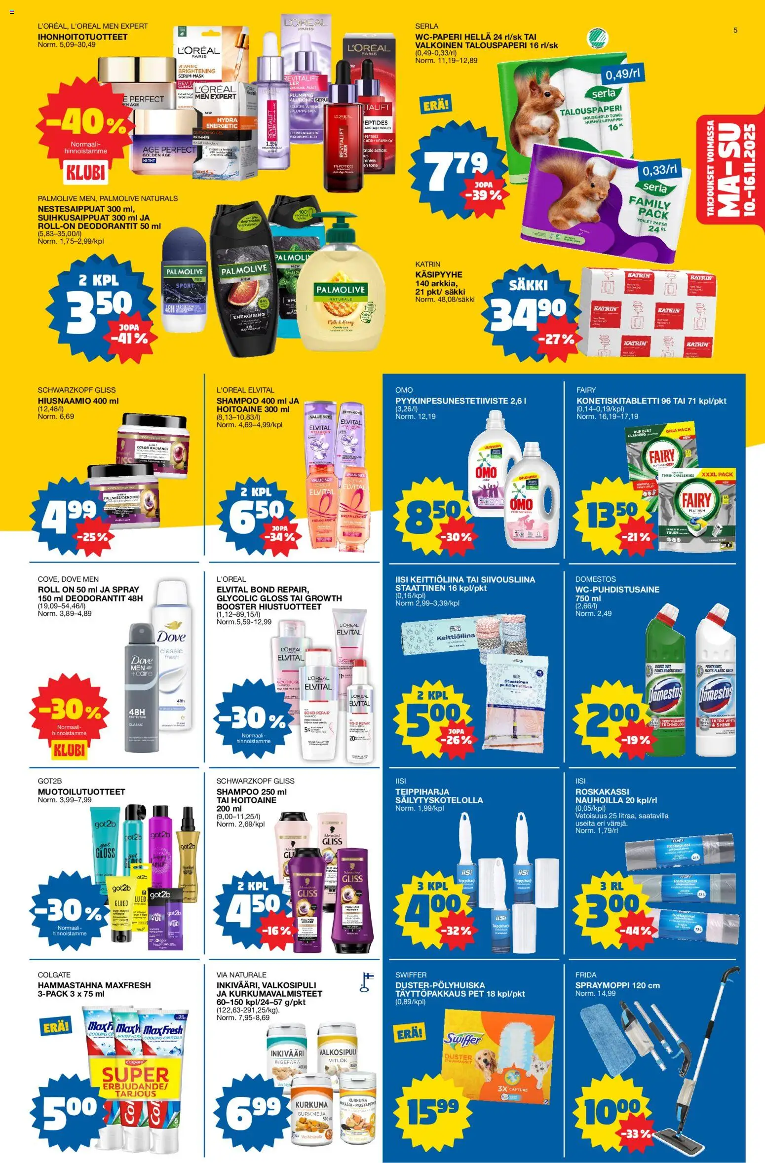 Tokmanni - Black Friday – voimassa 10.11.2025 alkaen | Sivu: 5 | Tuotteet: Hella, Shampoo, Hiusnaamio, Hammastahna