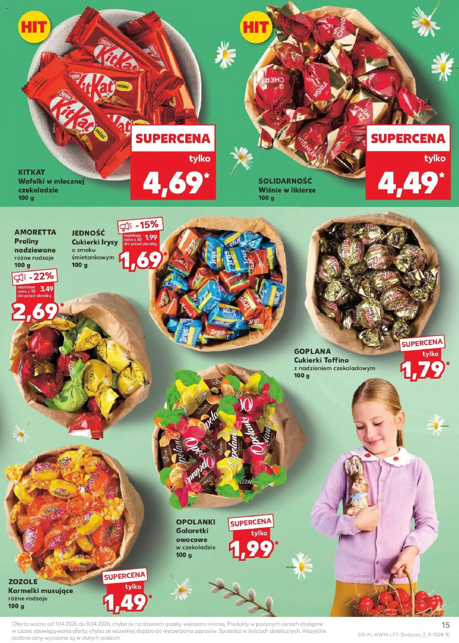 Kaufland gazetka od 01.04.2026 | Strona: 15 | Produkty: Cukierki toffino, Praliny, Wafelki, Cukierki