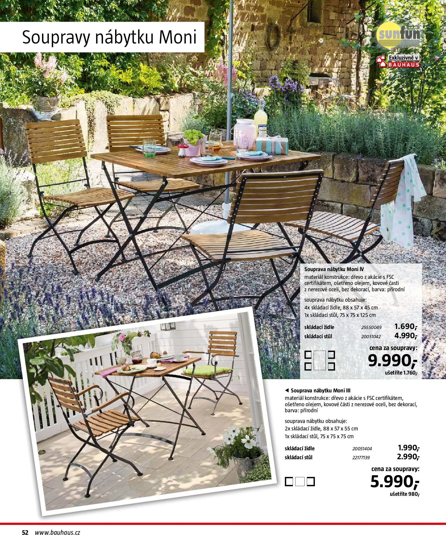 Bauhaus katalog Záhradní nábytek od 08.04.2026 | Strana: 52 | Produkty: Stůl, Židle