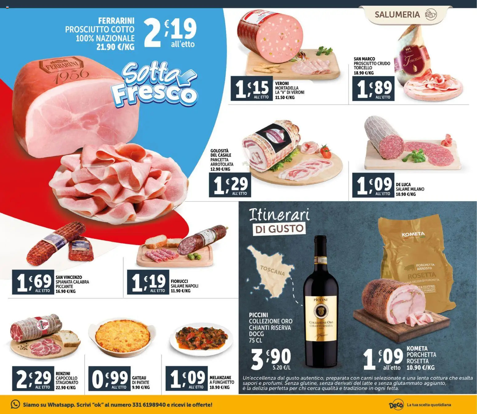 Volantino Decò del 23.02.2026 | Pagina: 3 | Prodotti: Arrosto, Prosciutto Cotto, Latte, Melanzane