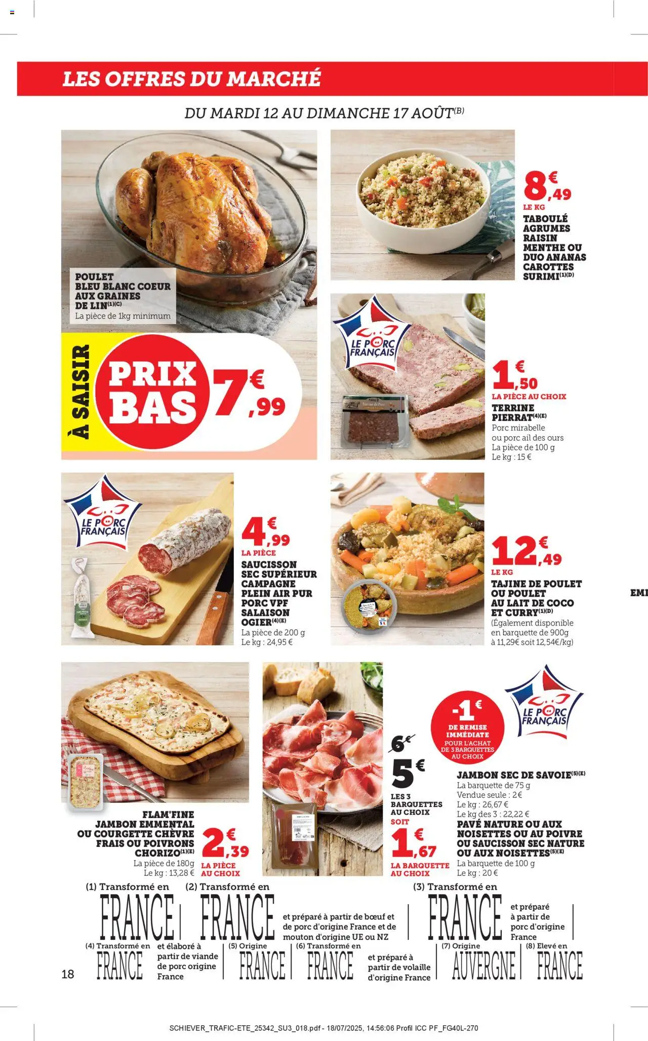  | Page: 18 | Produits: Saucisson sec, Ail, Porc, Ananas