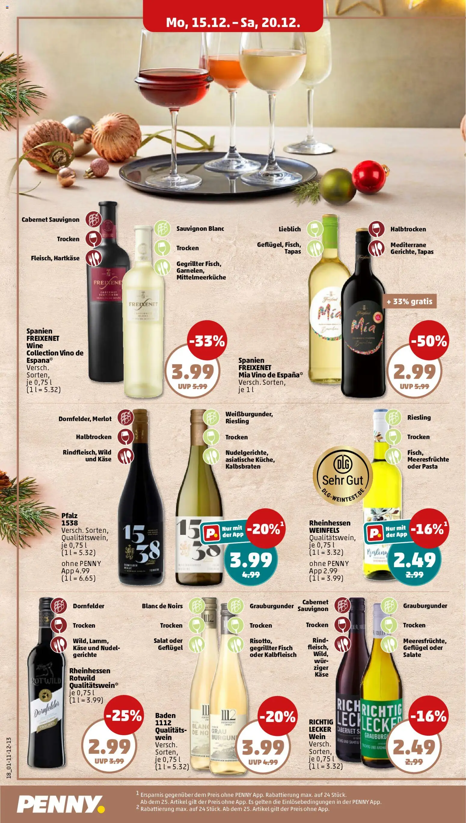 Penny Prospekt 	 – gültig ab 15.12.2025 | Seite: 22 | Produkte: Freixenet, Meeresfrüchte, Wein, Salat