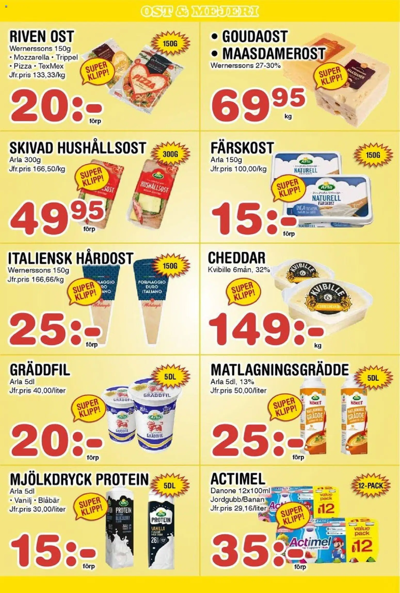 Nya Pulsen reklamblad aktuell från 03.11.2025 | Sida: 8 | Produkter: Cheddar, Riven ost, Ost, Pizza