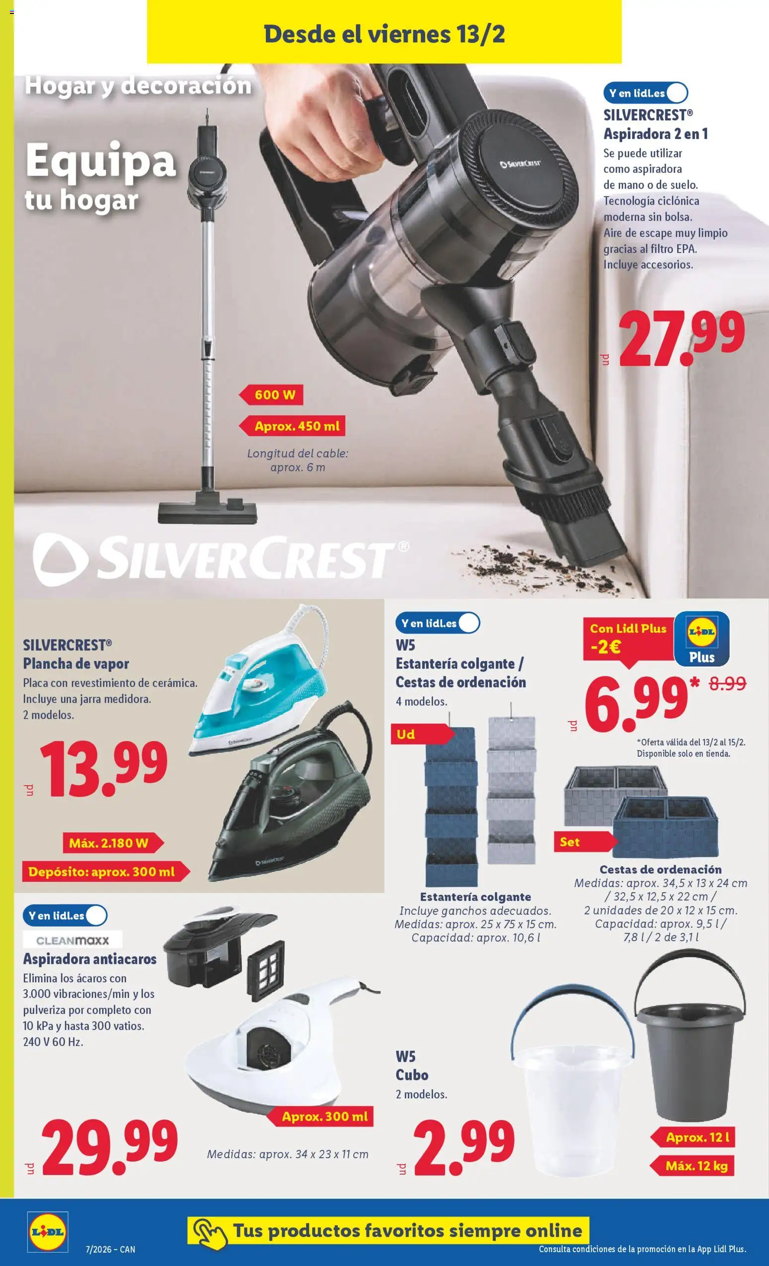 Lidl - Canarias │ válido desde el 09.02.2026 | Página: 22 | Productos: Cable, Aspiradora, Plancha
