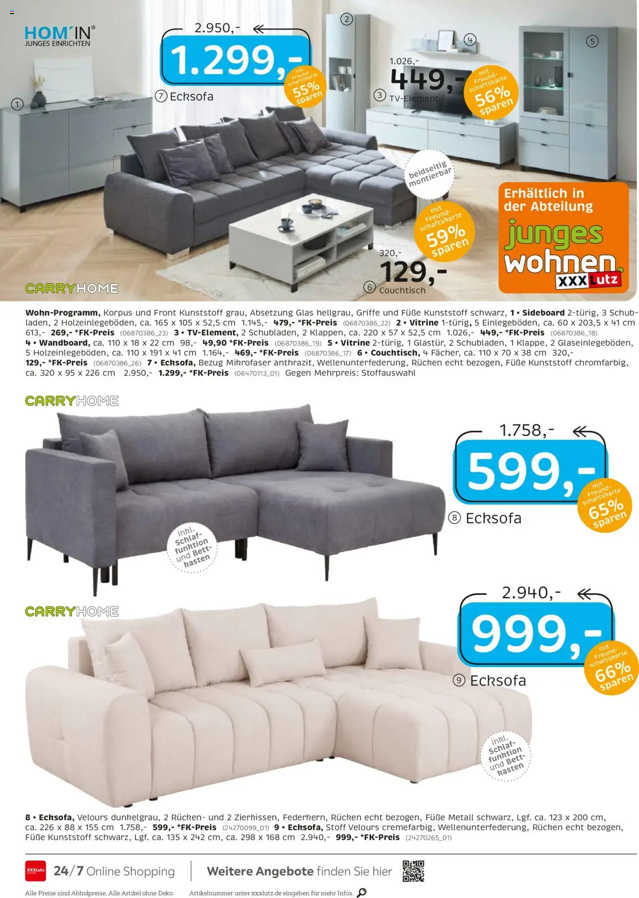 XXXL Lutz Marken Spezial - gültig ab dem 11.08.2025 | Seite: 8 | Produkte: Ecksofa, Bett, Vitrine, Couchtisch