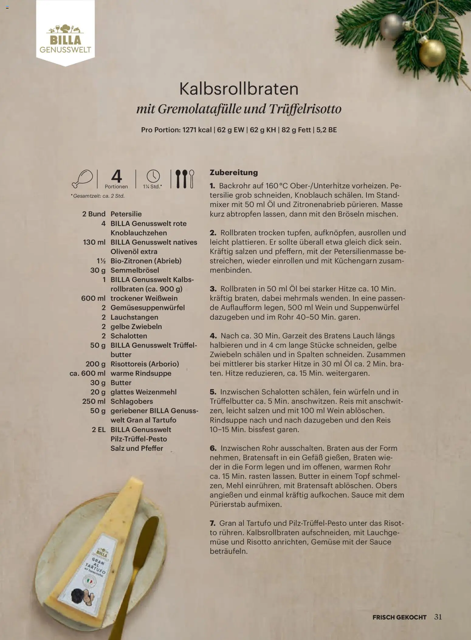 Billa  Frisch Gekocht gültig ab 01.12.2025 | Seite: 31 | Produkte: Salz, Petersilie, Mixer, Butter