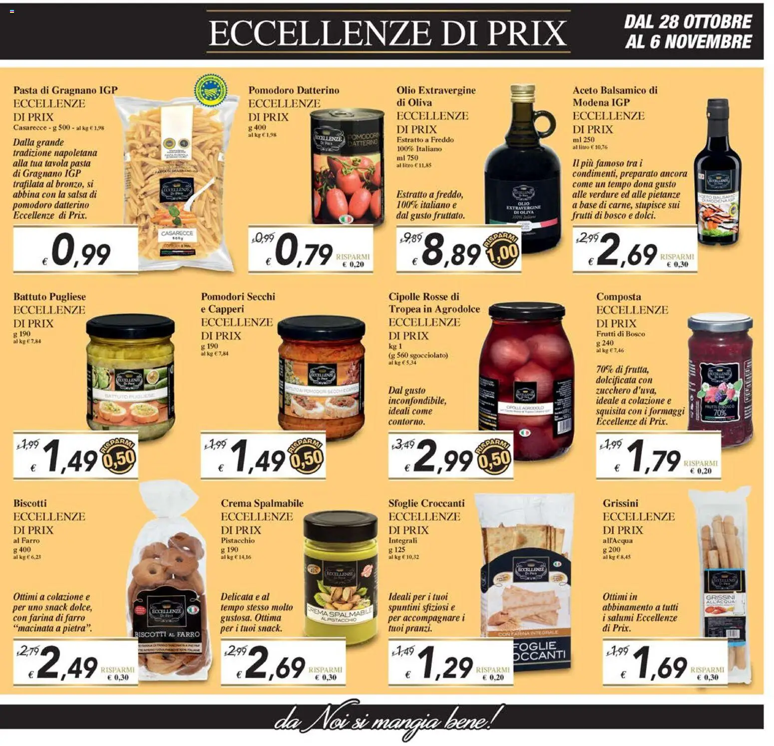 Volantino Prix del 28.10.2025 | Pagina: 9 | Prodotti: Biscotti, Zucchero, Pomodoro, Olio