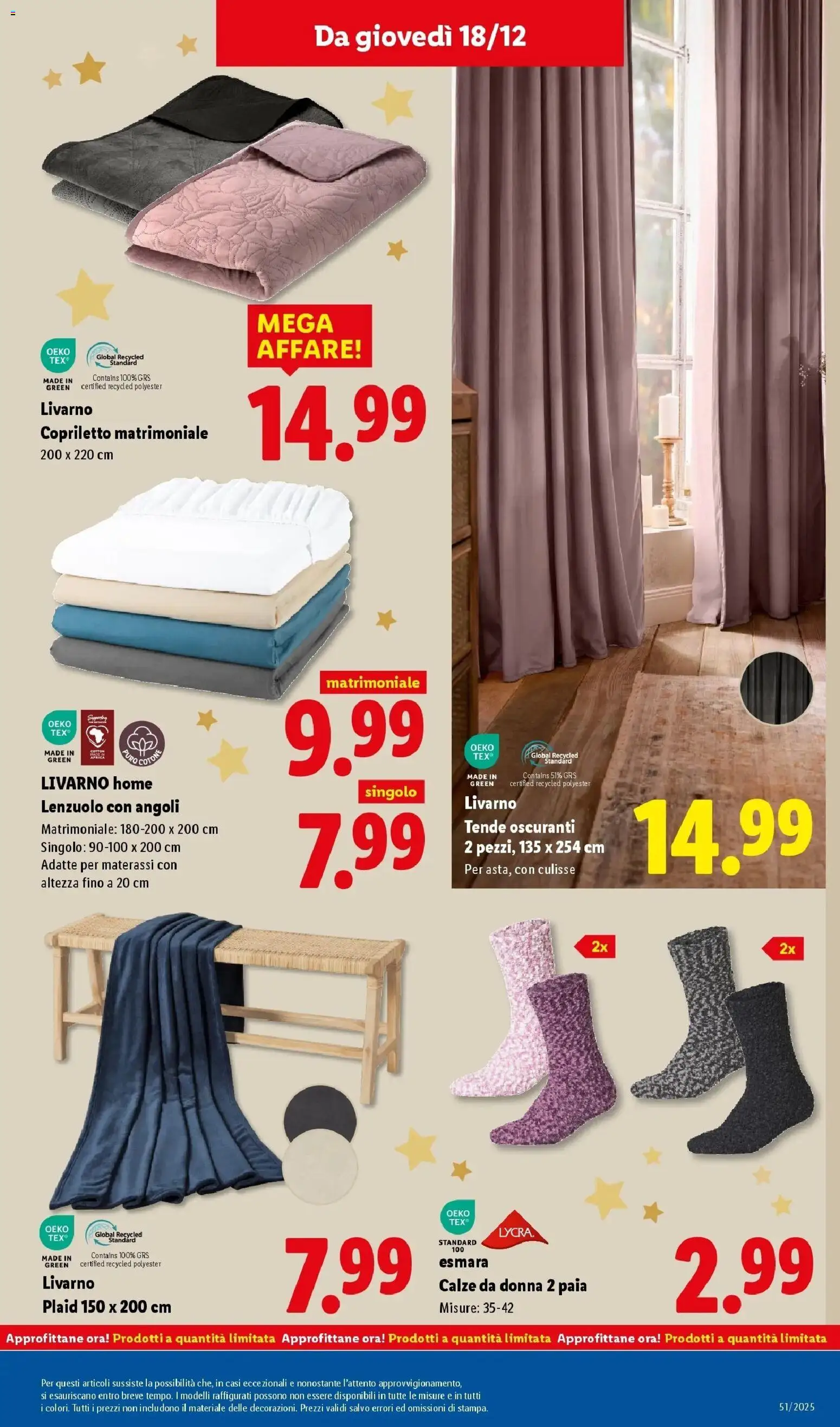 Volantino Lidl del 14.12.2025 | Pagina: 49 | Prodotti: Plaid, Copriletto
