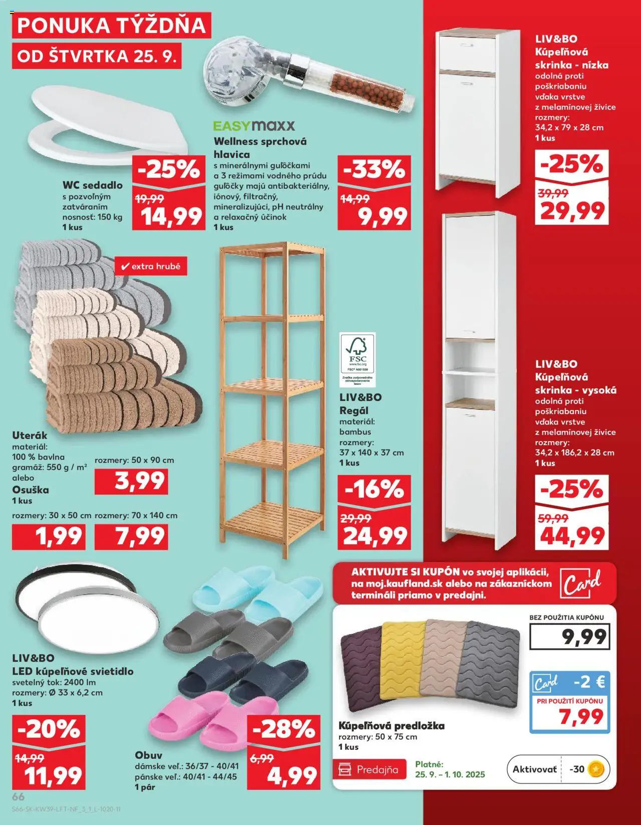 Nové Kaufland akcie – leták je platný od 25.09.2025 | Strana: 66 | Produkty: Regál, Kúpelňová skrinka, Skrinka, Svietidlo
