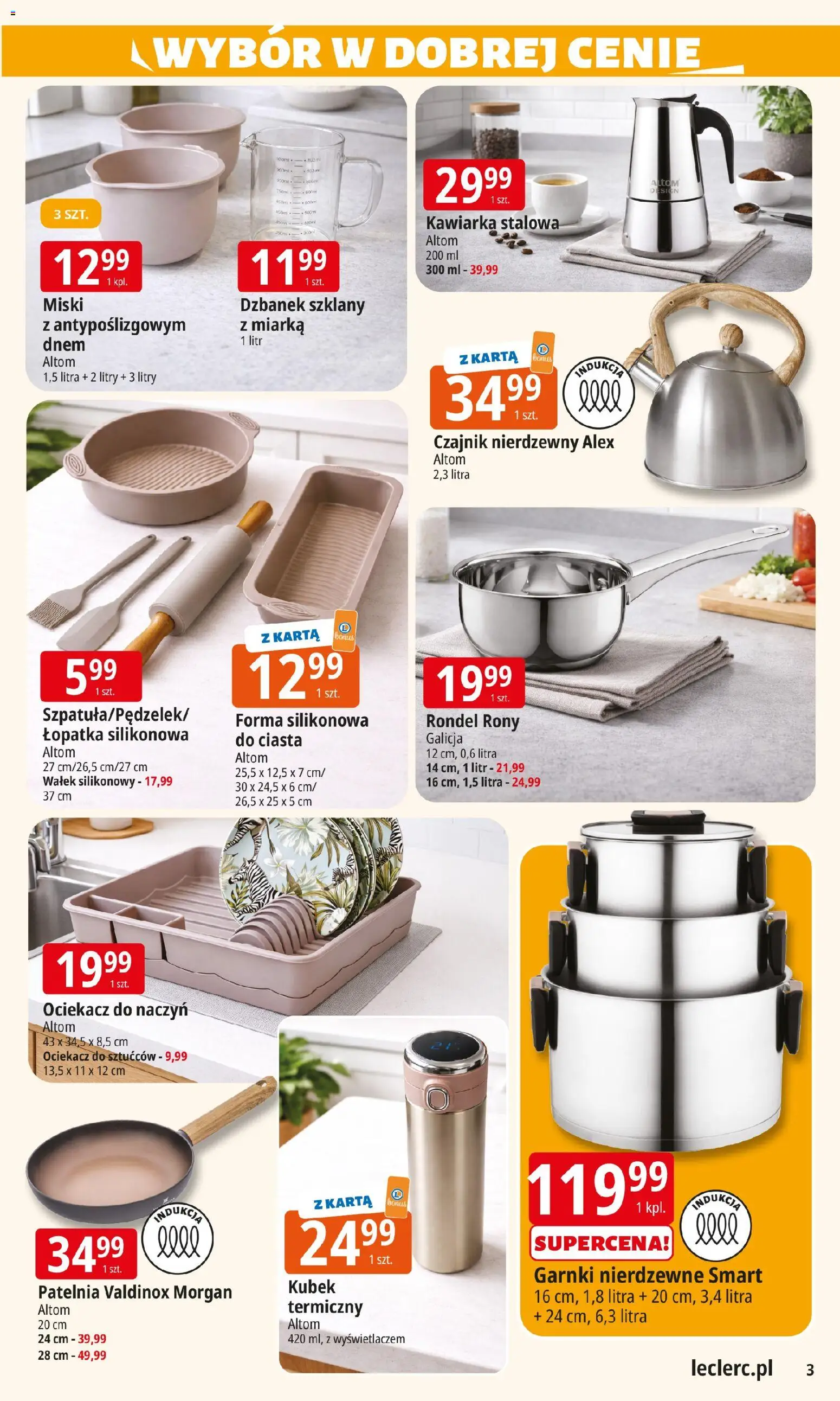 E.Leclerc Gazetka - Zielona Góra od 27.01.2026 | Strona: 3 | Produkty: Dzbanek, Czajnik, Garnki, Patelnia